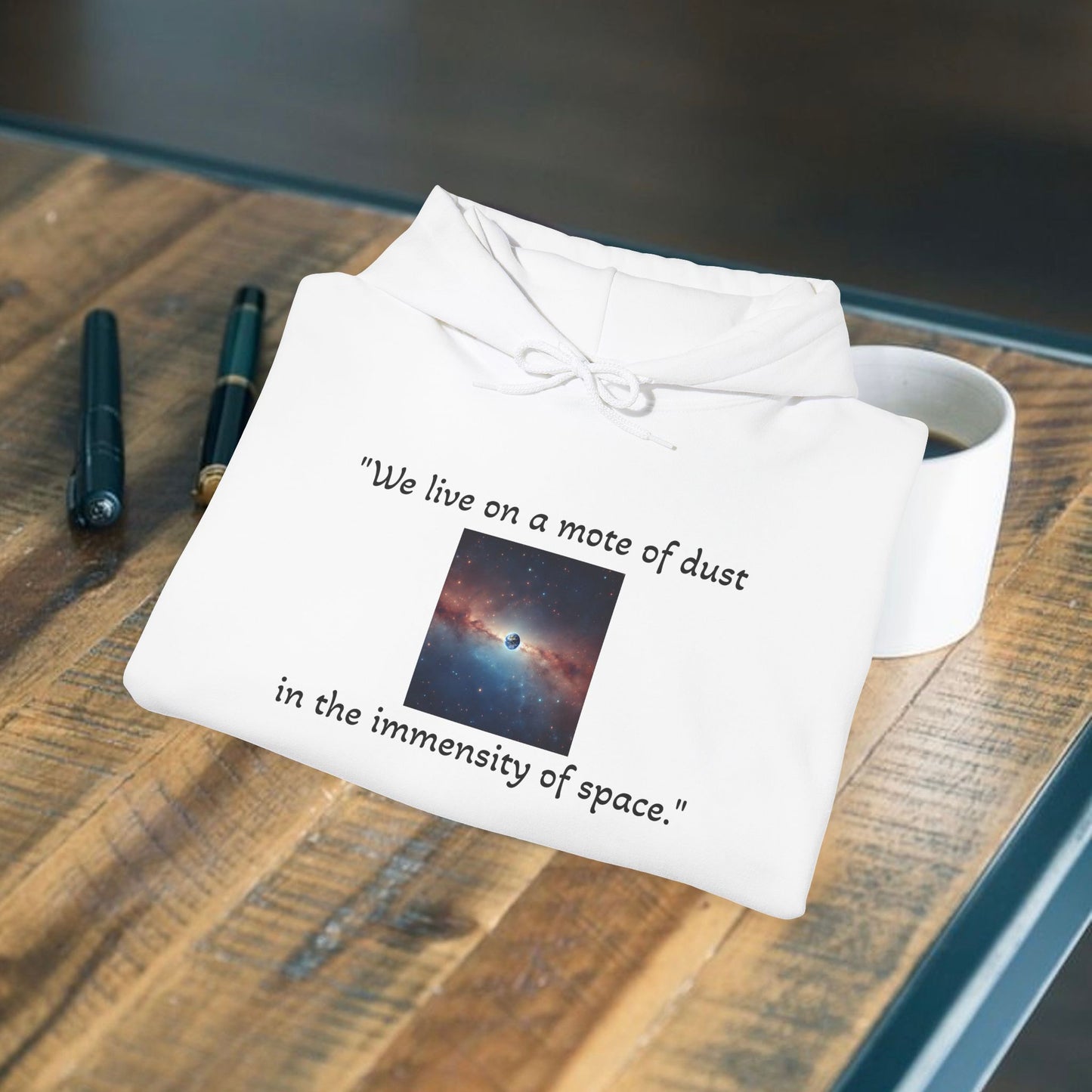 Carl Sagan,"a mote of dust.." Unisex Heavy Blend™ Hooded Sweatshirt