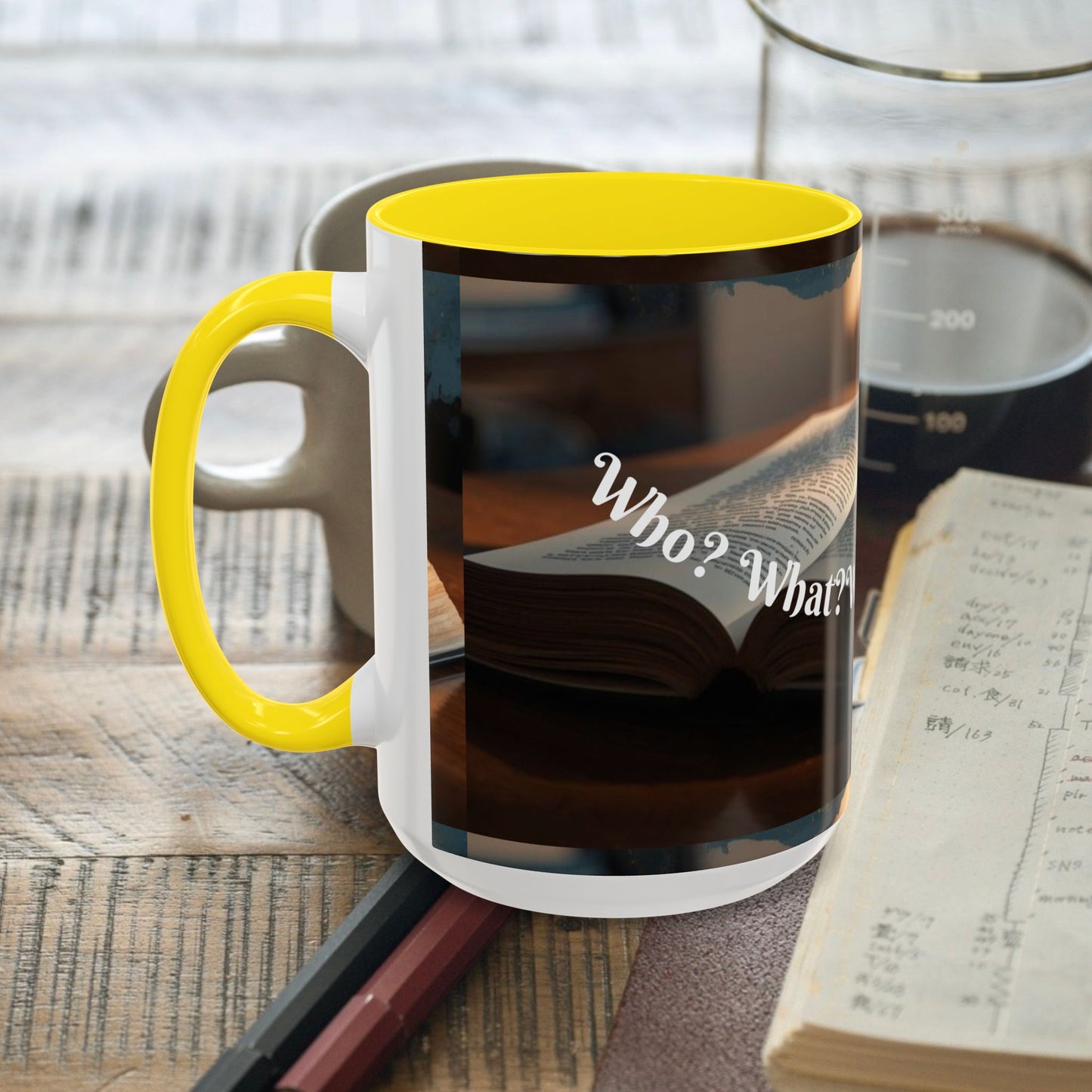 Who? What? When? Where? Why? Color Lining Mug (11, 15oz)