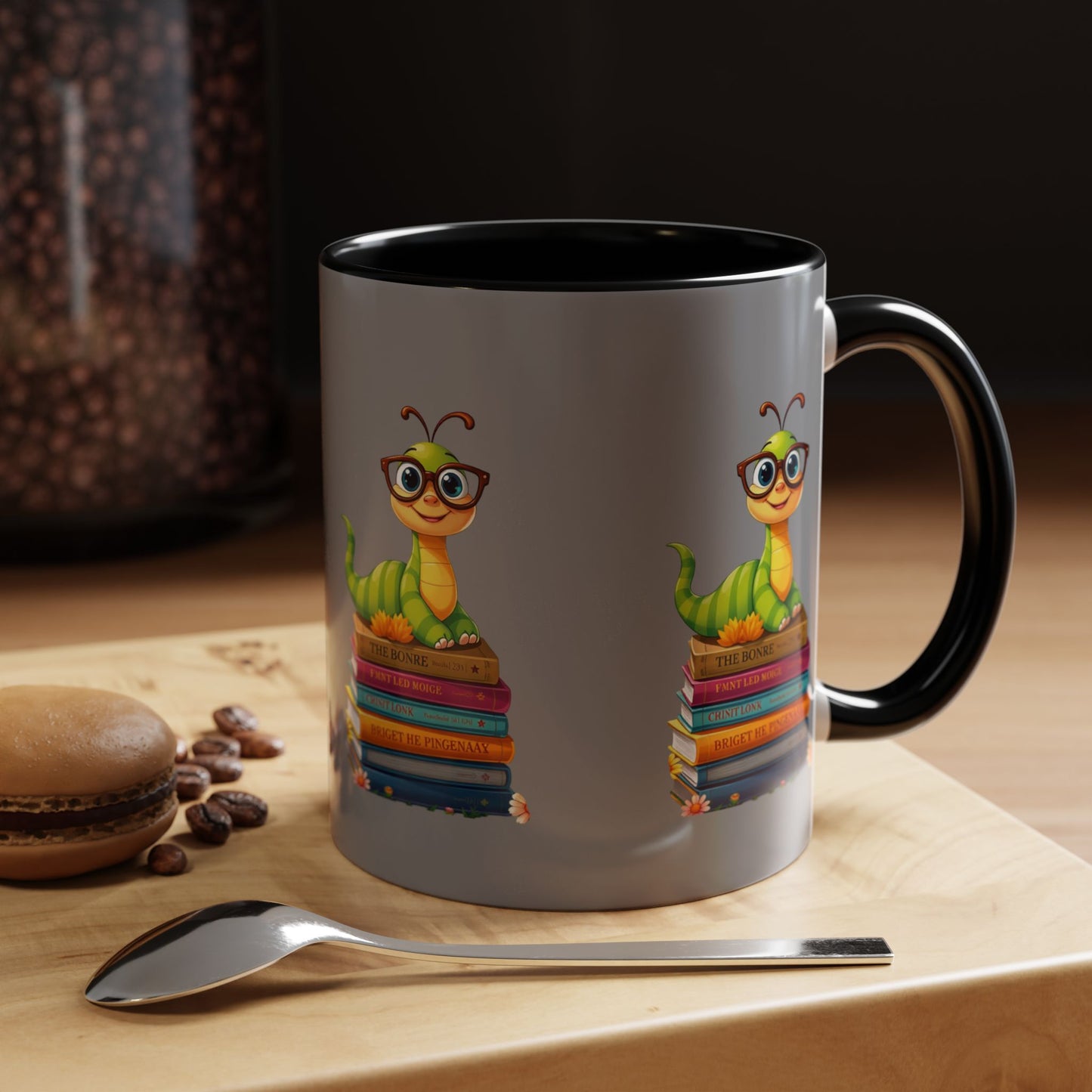 Bookworm With Color Lining Mug (11, 15oz)
