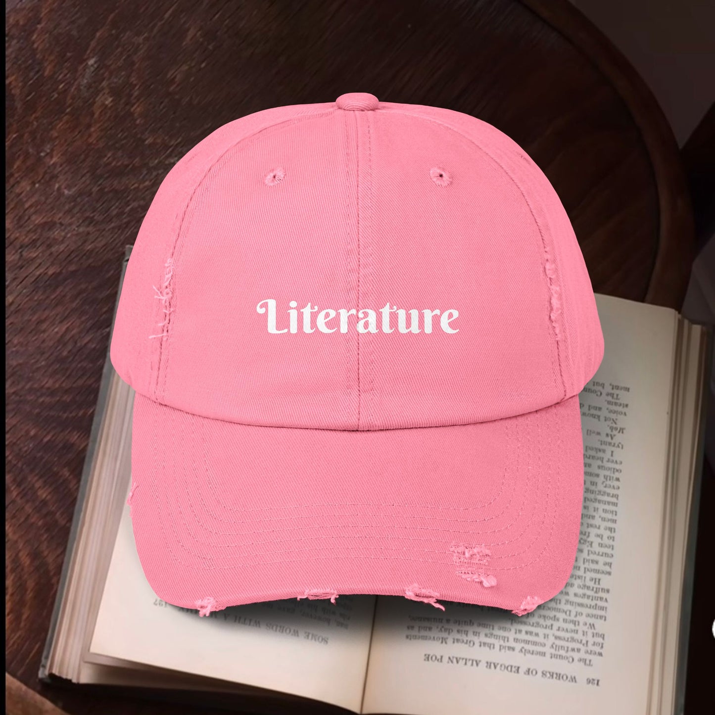 Literature Unisex Distressed Cap