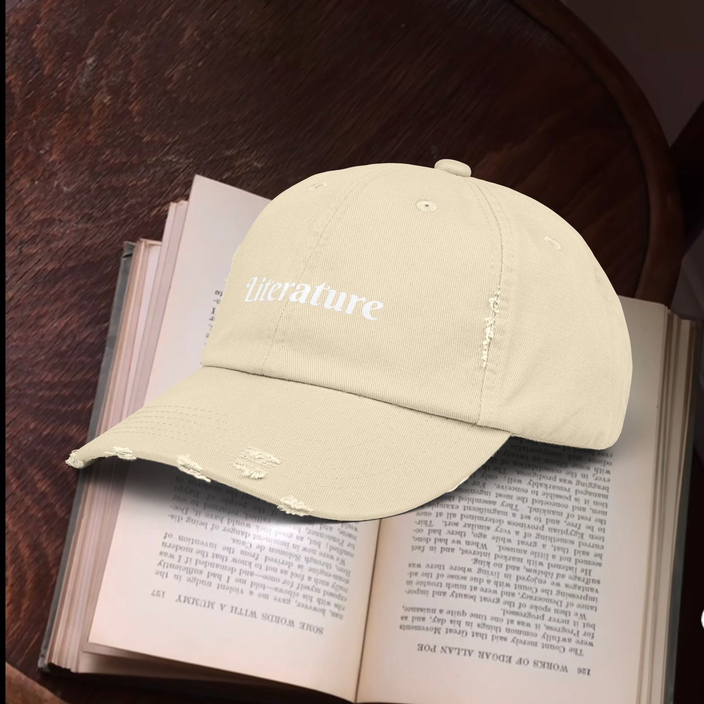 Literature Unisex Distressed Cap