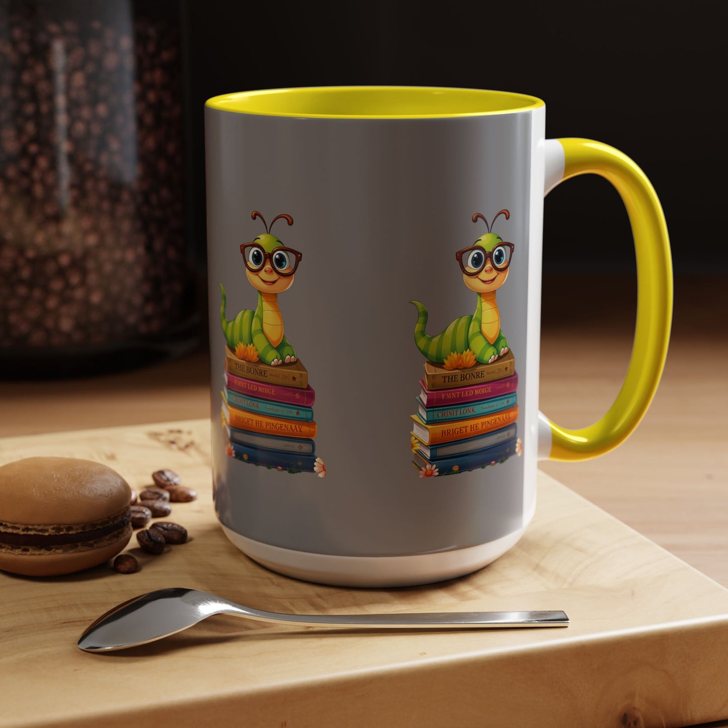 Bookworm With Color Lining Mug (11, 15oz)