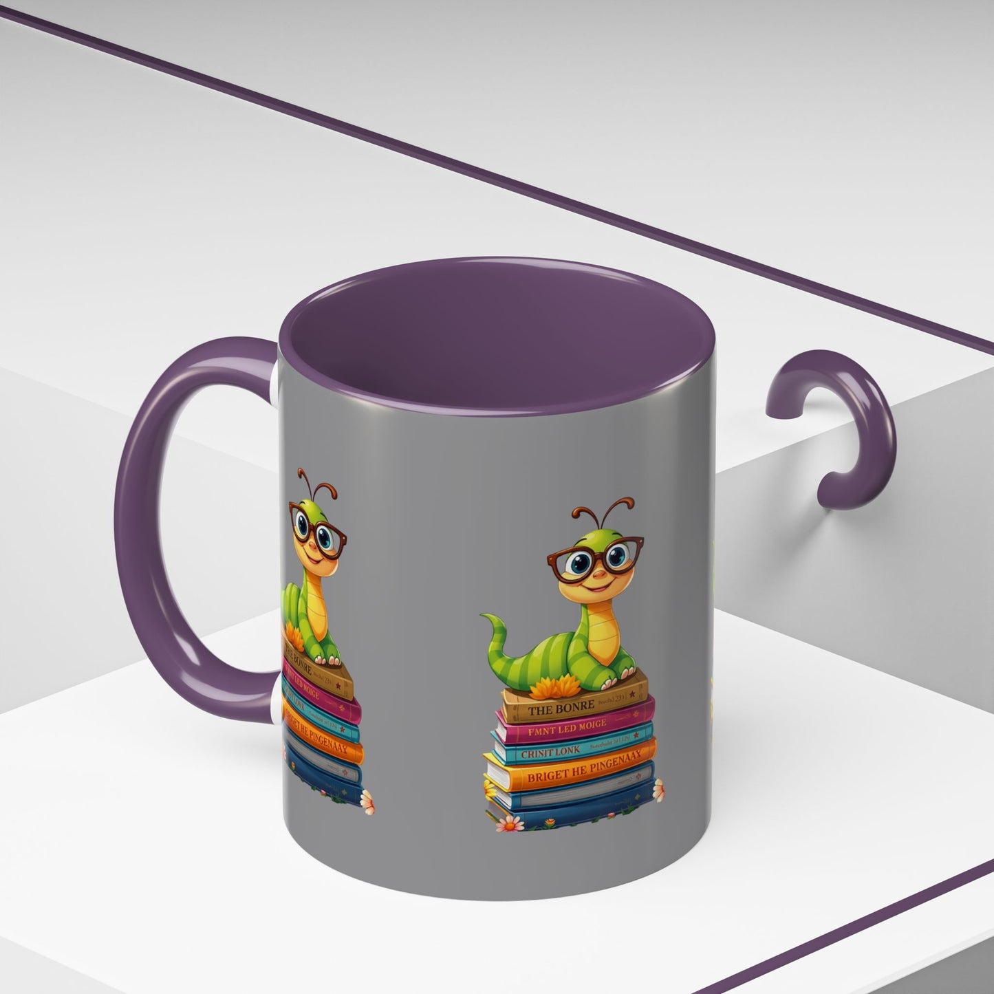 Bookworm With Color Lining Mug (11, 15oz)
