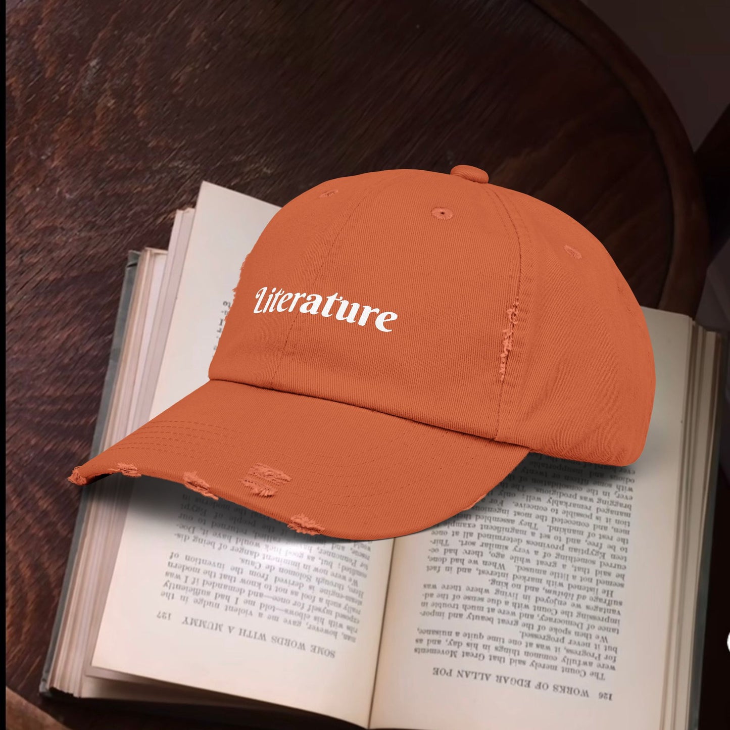 Literature Unisex Distressed Cap