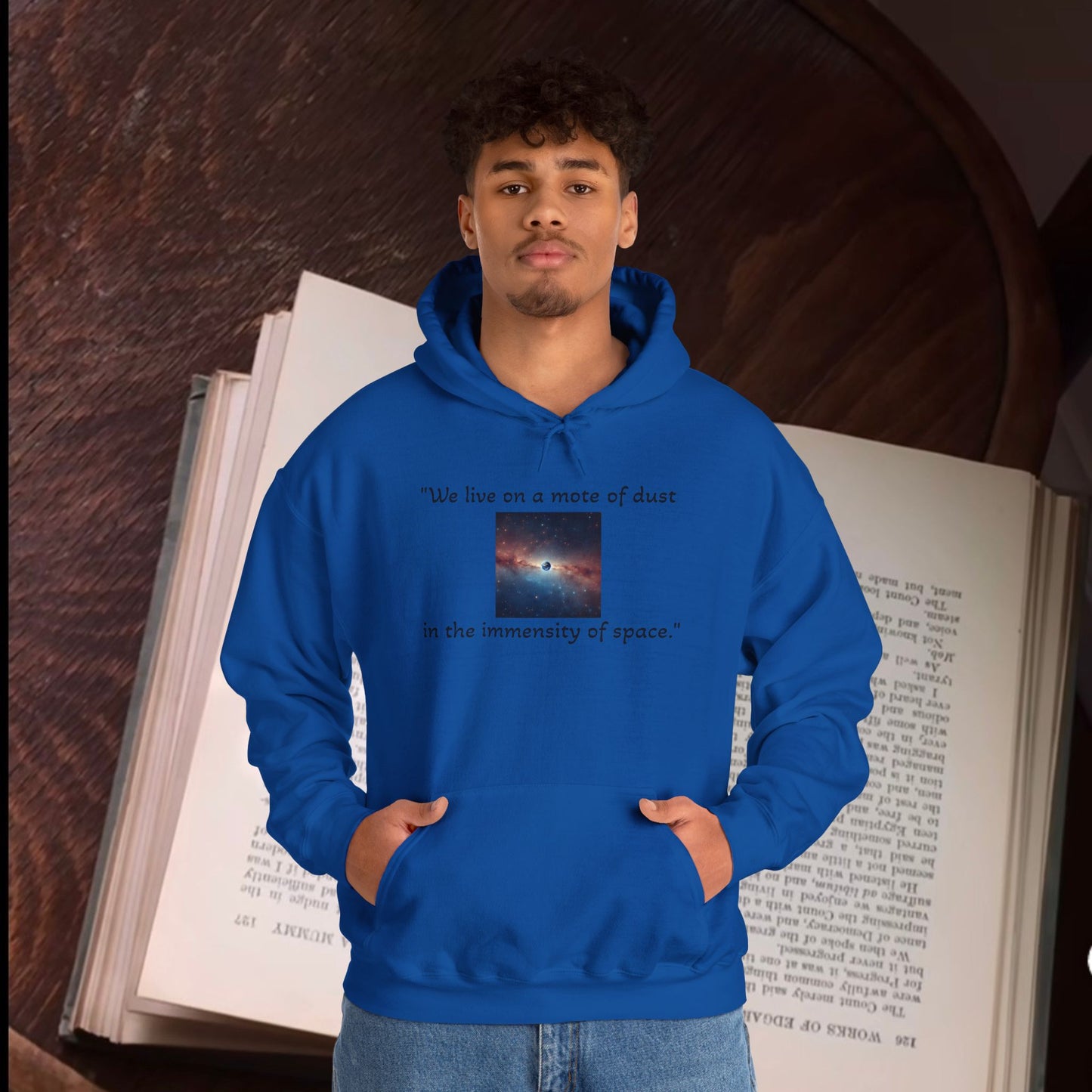 Carl Sagan,"a mote of dust.." Unisex Heavy Blend™ Hooded Sweatshirt