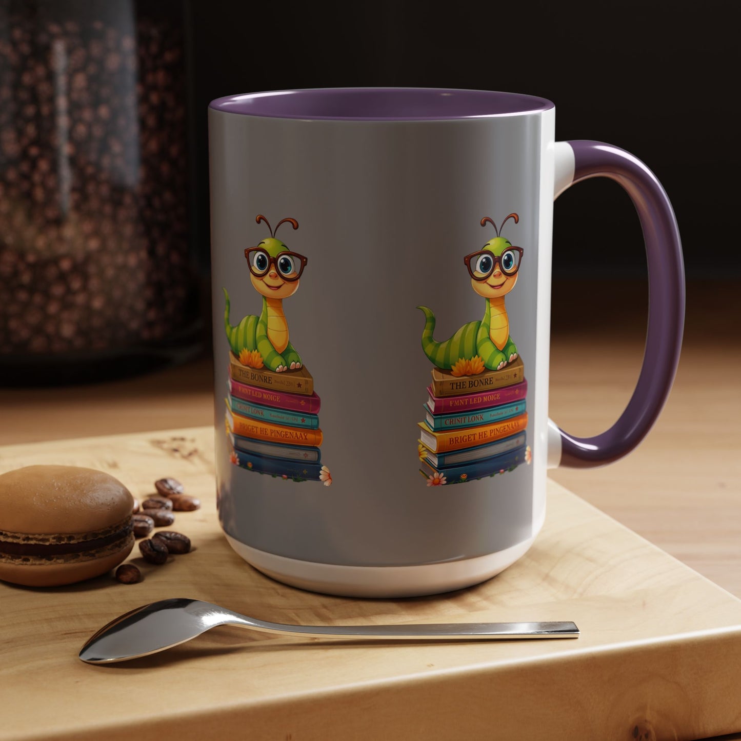 Bookworm With Color Lining Mug (11, 15oz)
