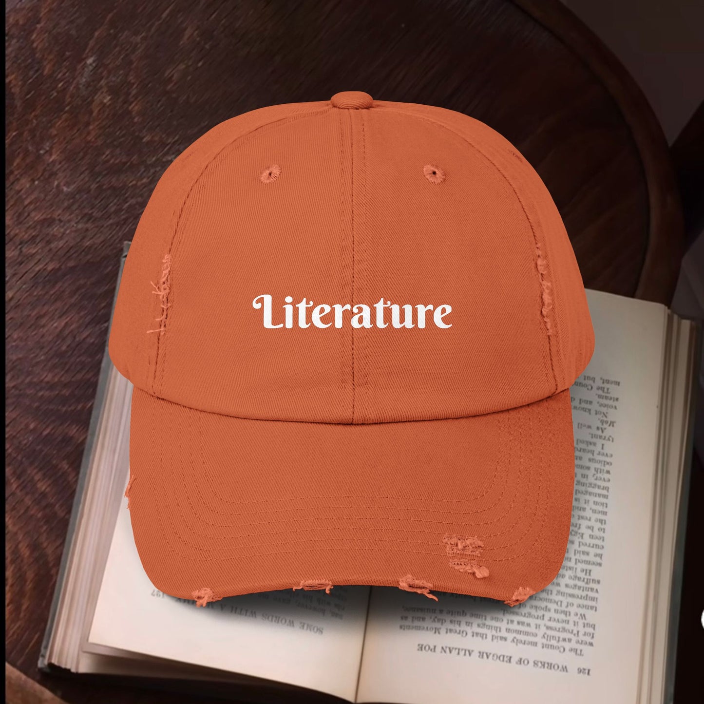 Literature Unisex Distressed Cap