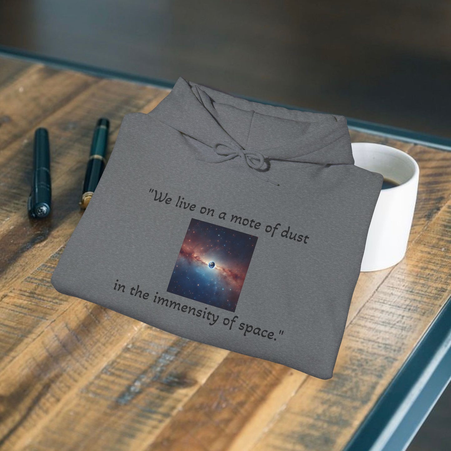 Carl Sagan,"a mote of dust.." Unisex Heavy Blend™ Hooded Sweatshirt