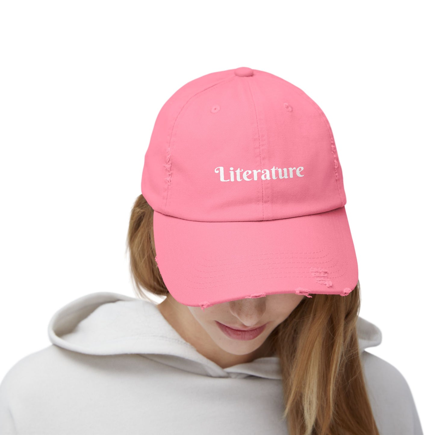 Literature Unisex Distressed Cap