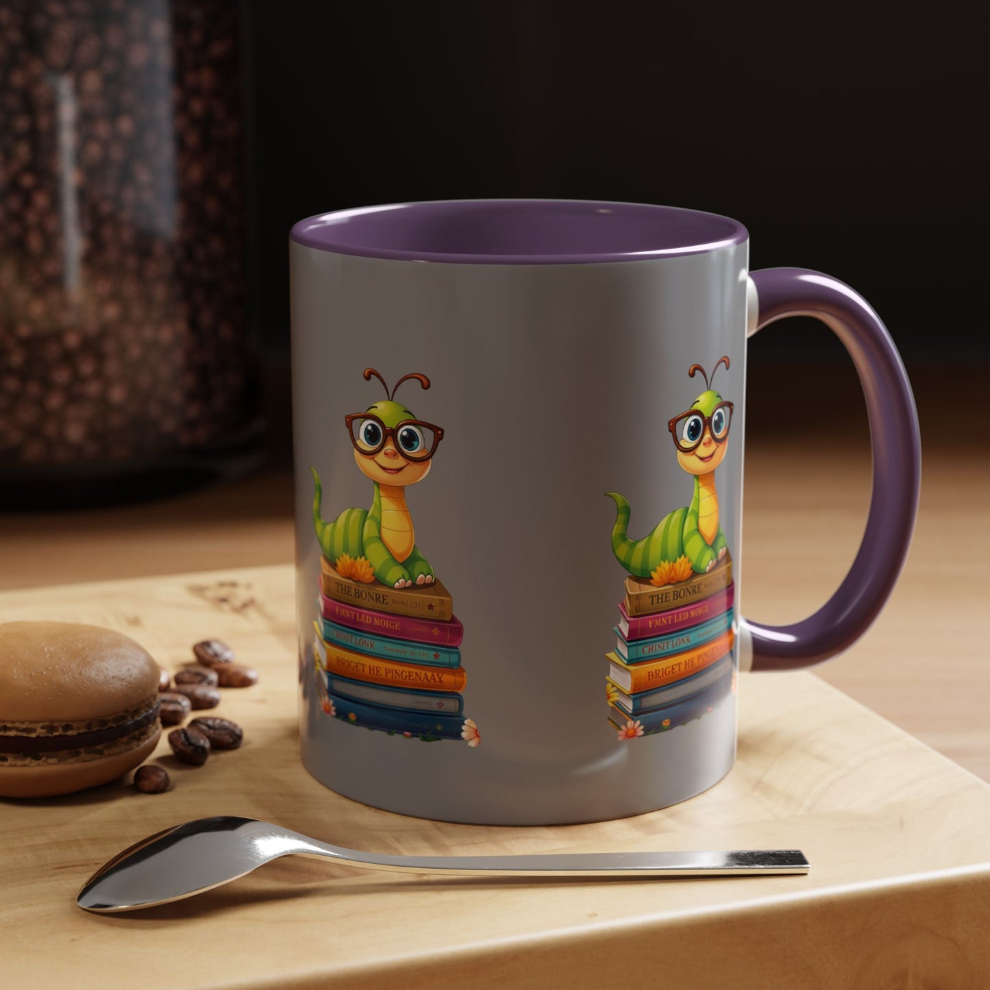 Bookworm With Color Lining Mug (11, 15oz)