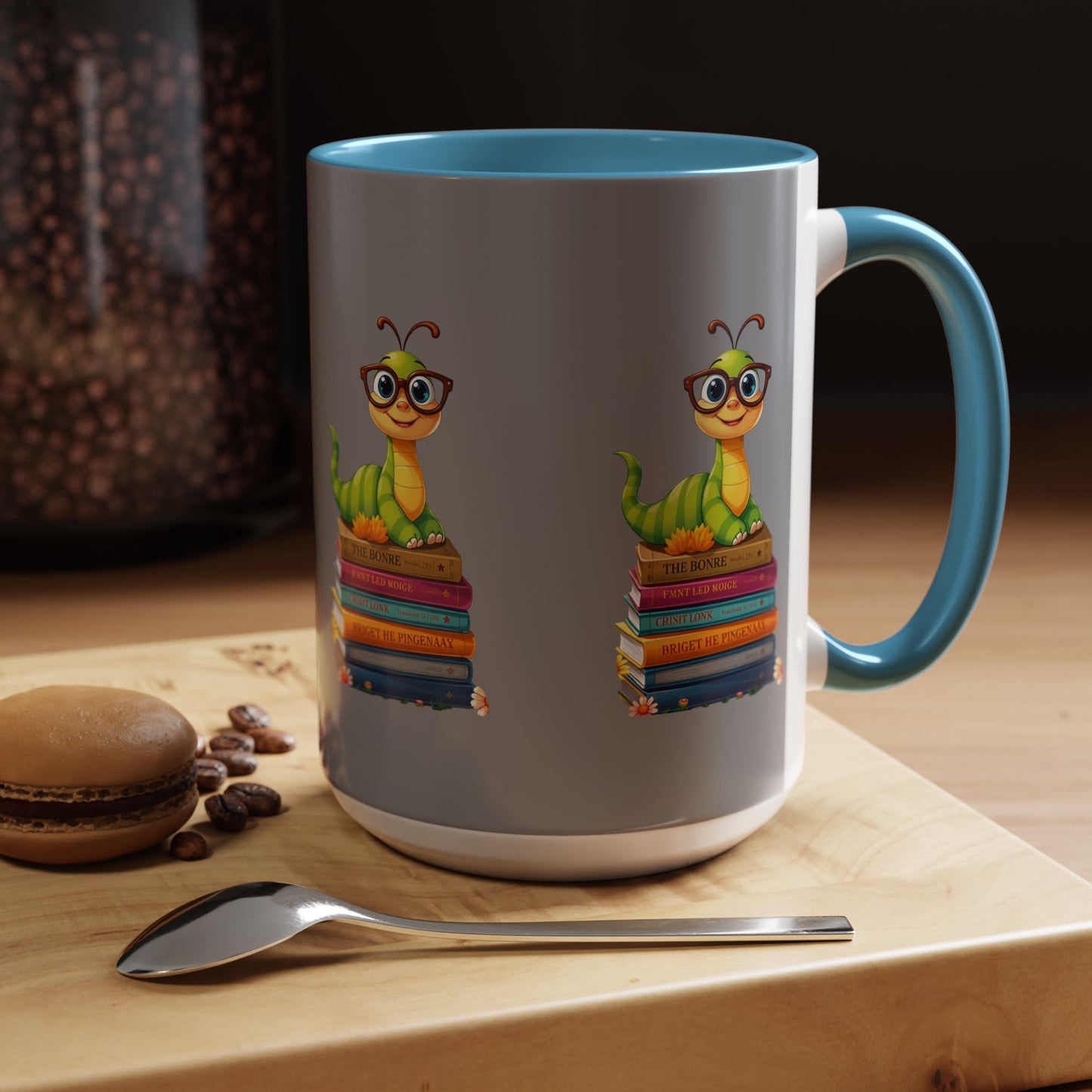 Bookworm With Color Lining Mug (11, 15oz)