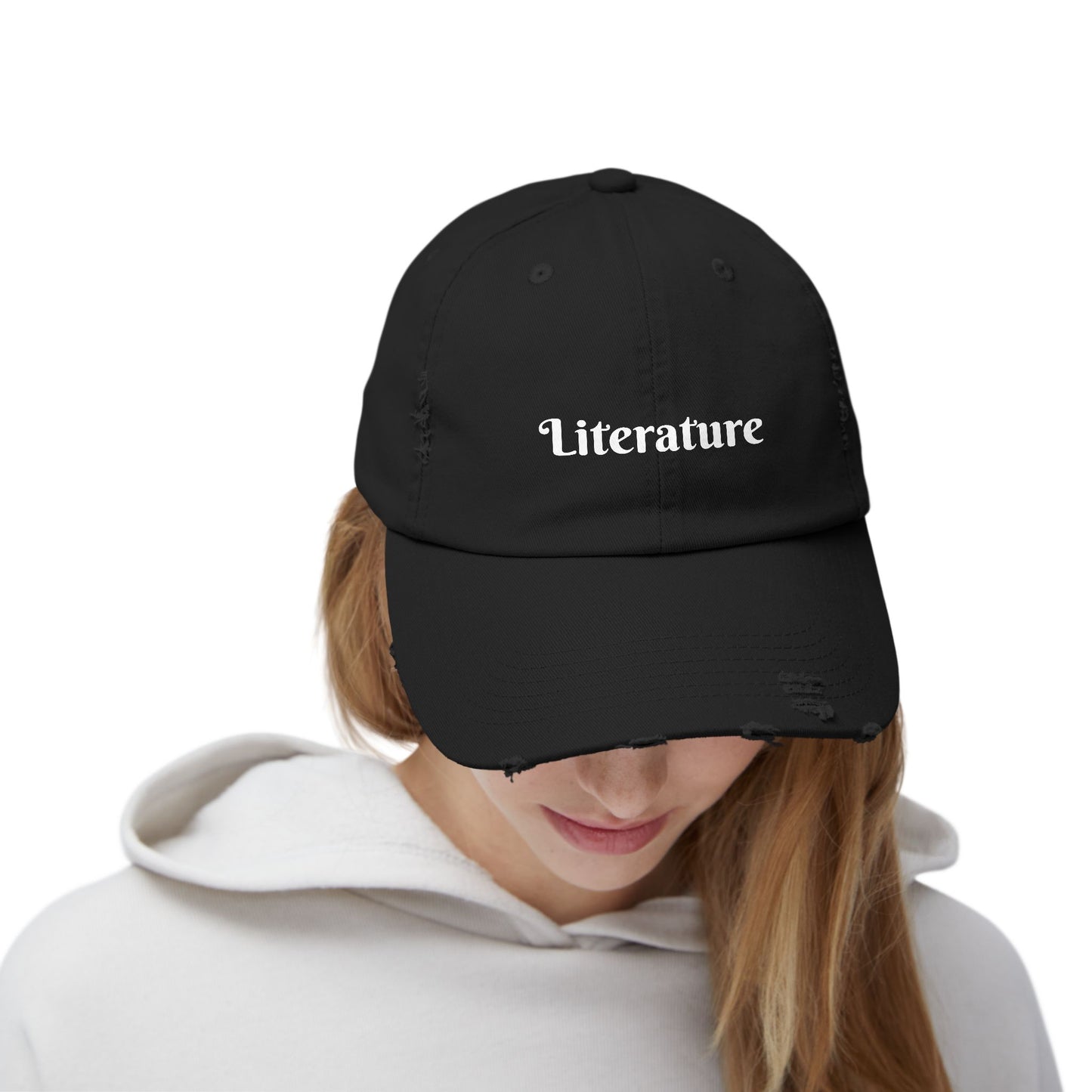 Literature Unisex Distressed Cap