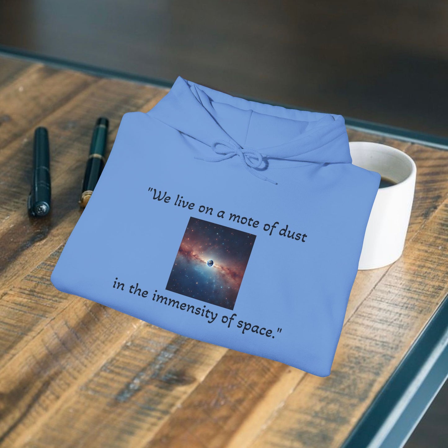 Carl Sagan,"a mote of dust.." Unisex Heavy Blend™ Hooded Sweatshirt