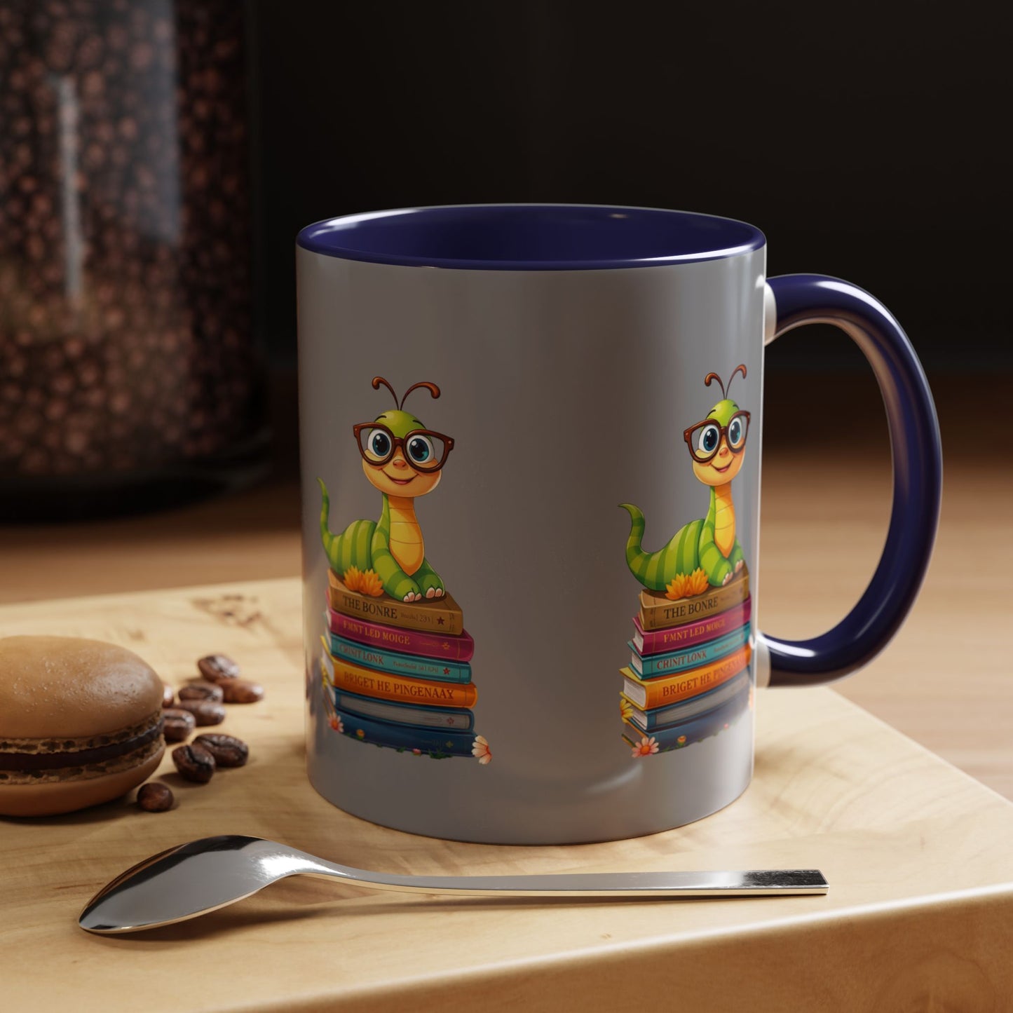 Bookworm With Color Lining Mug (11, 15oz)