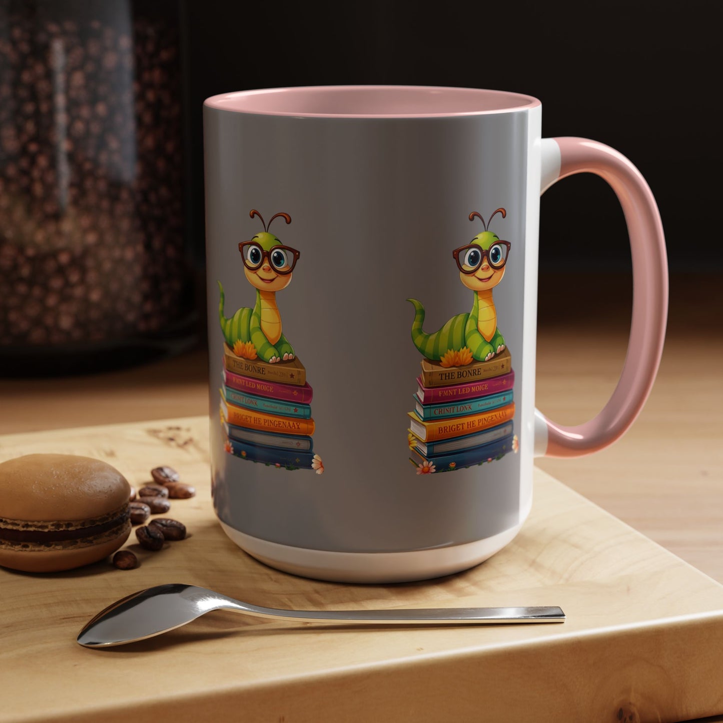 Bookworm With Color Lining Mug (11, 15oz)