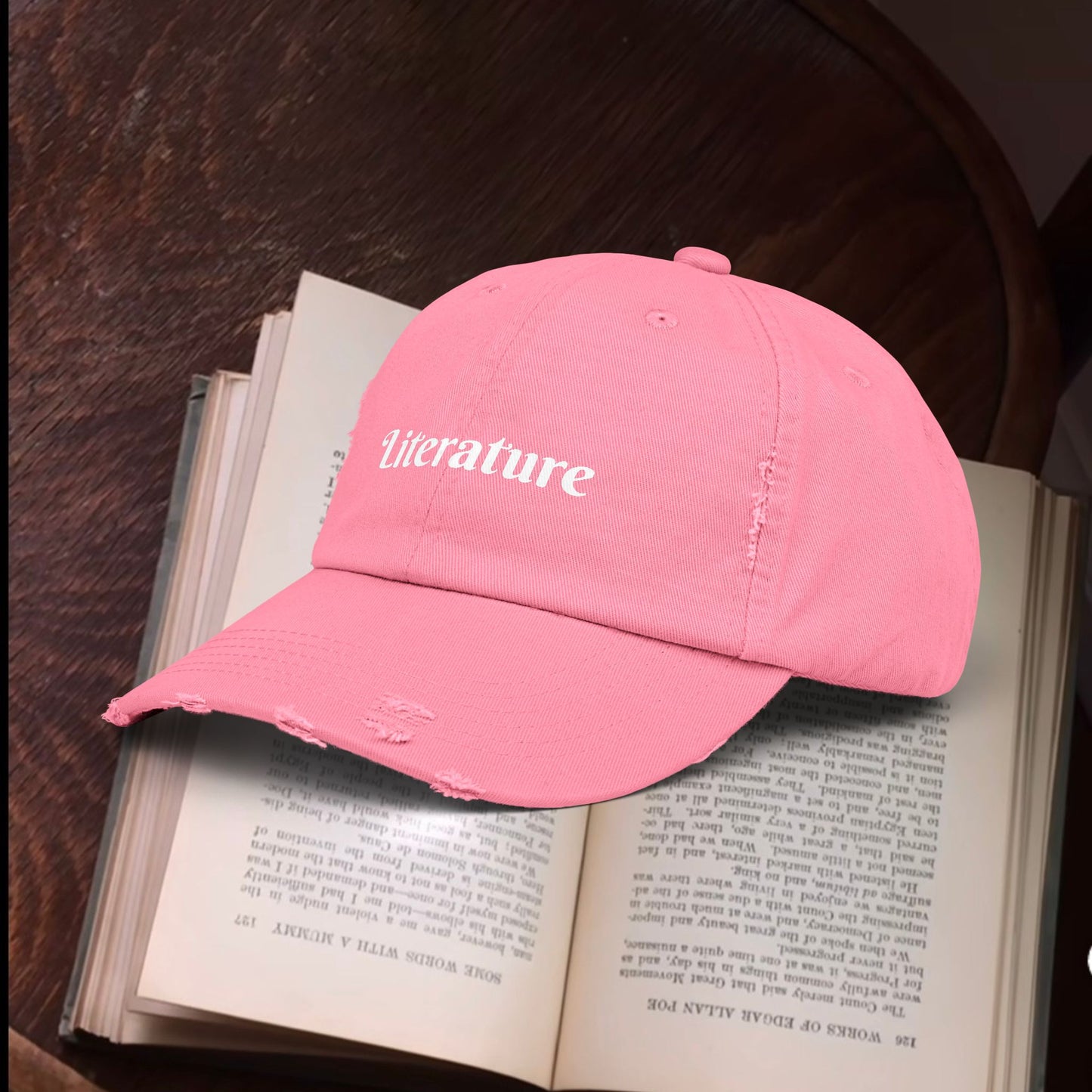 Literature Unisex Distressed Cap