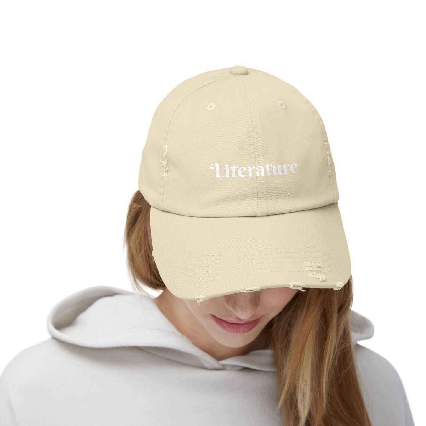 Literature Unisex Distressed Cap
