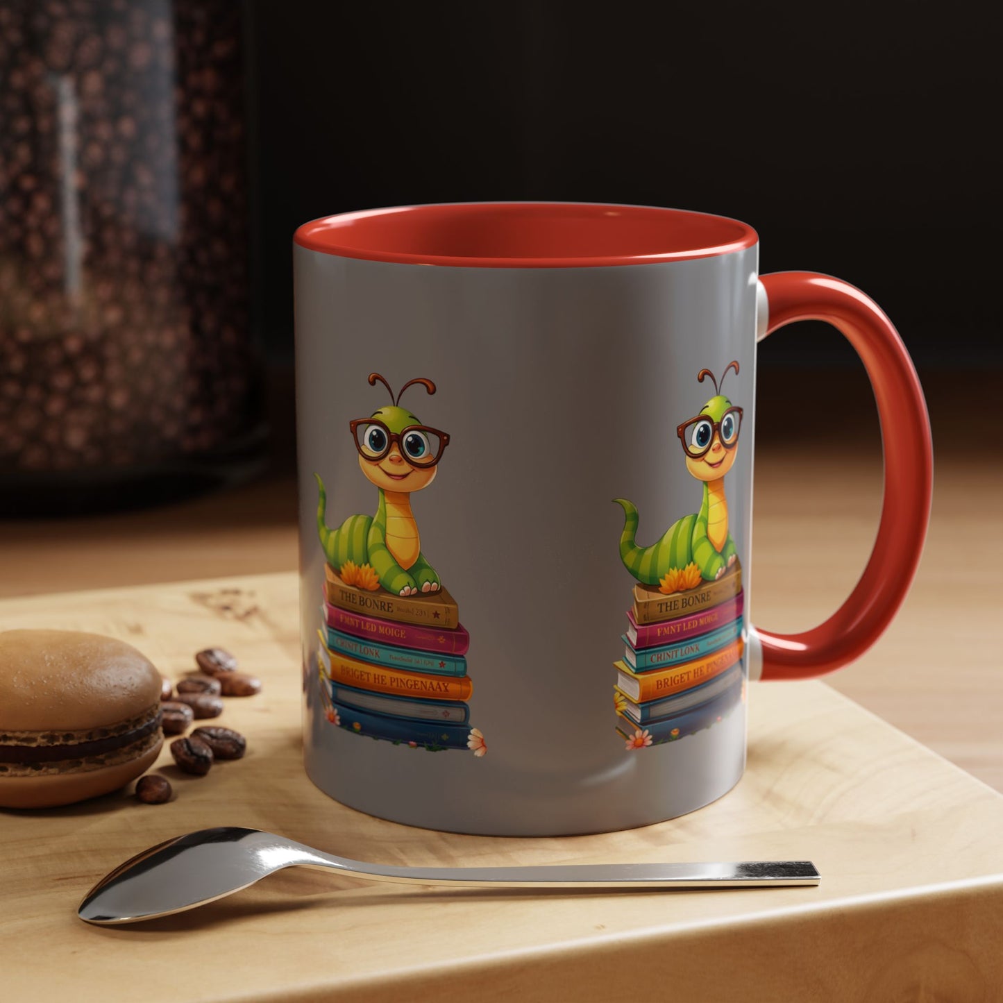 Bookworm With Color Lining Mug (11, 15oz)