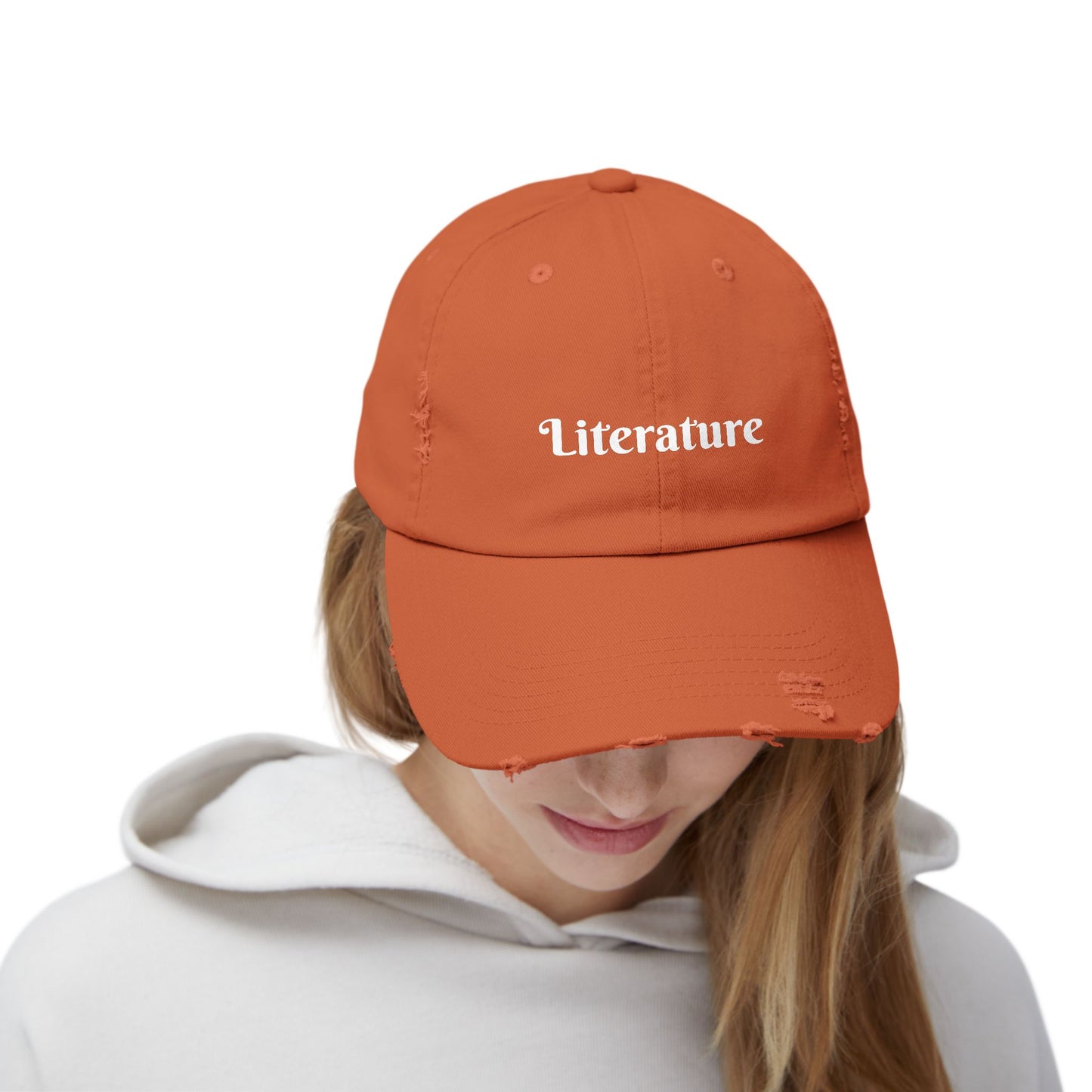 Literature Unisex Distressed Cap