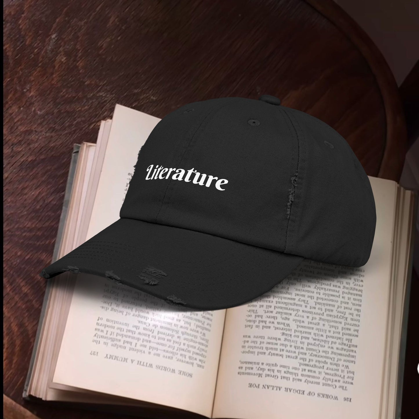 Literature Unisex Distressed Cap