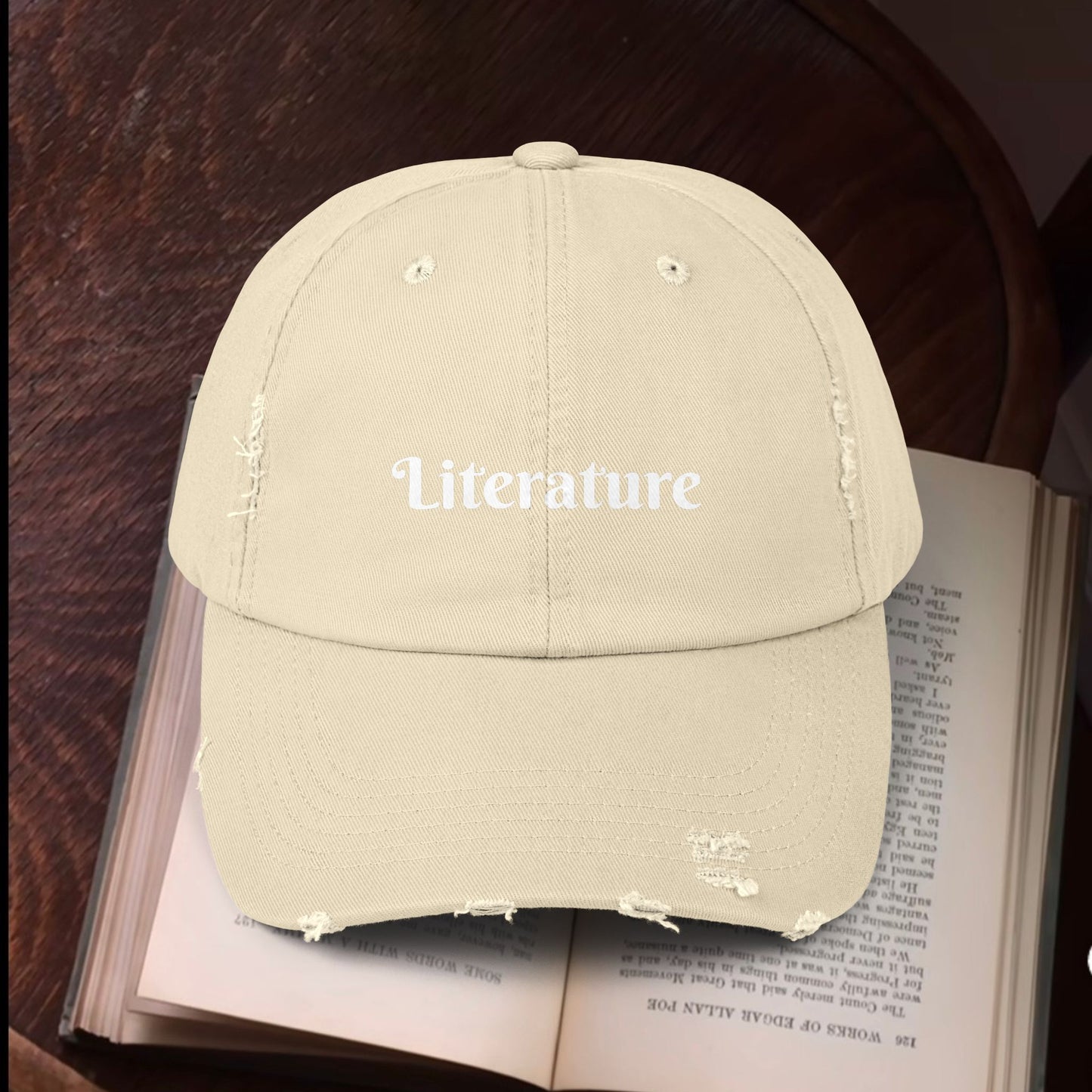 Literature Unisex Distressed Cap