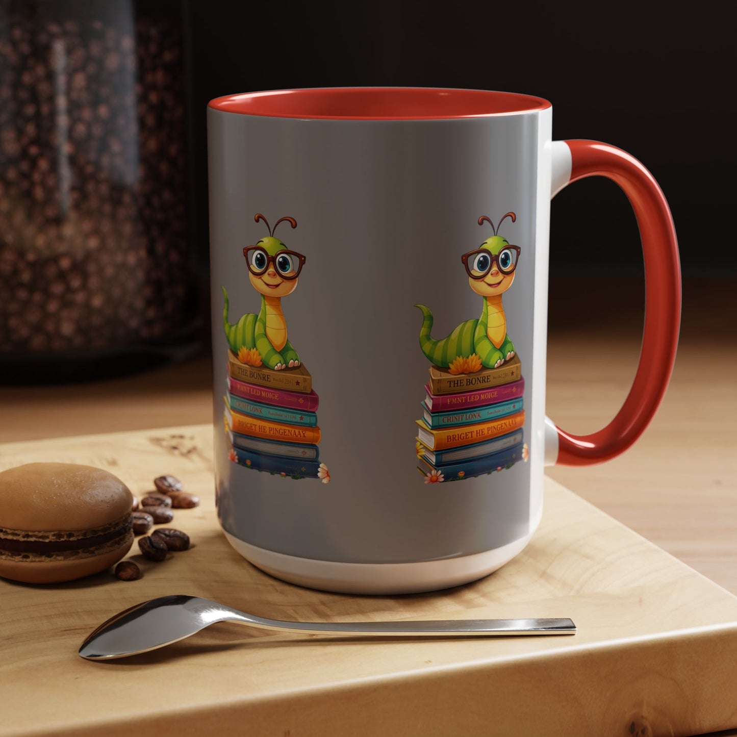 Bookworm With Color Lining Mug (11, 15oz)