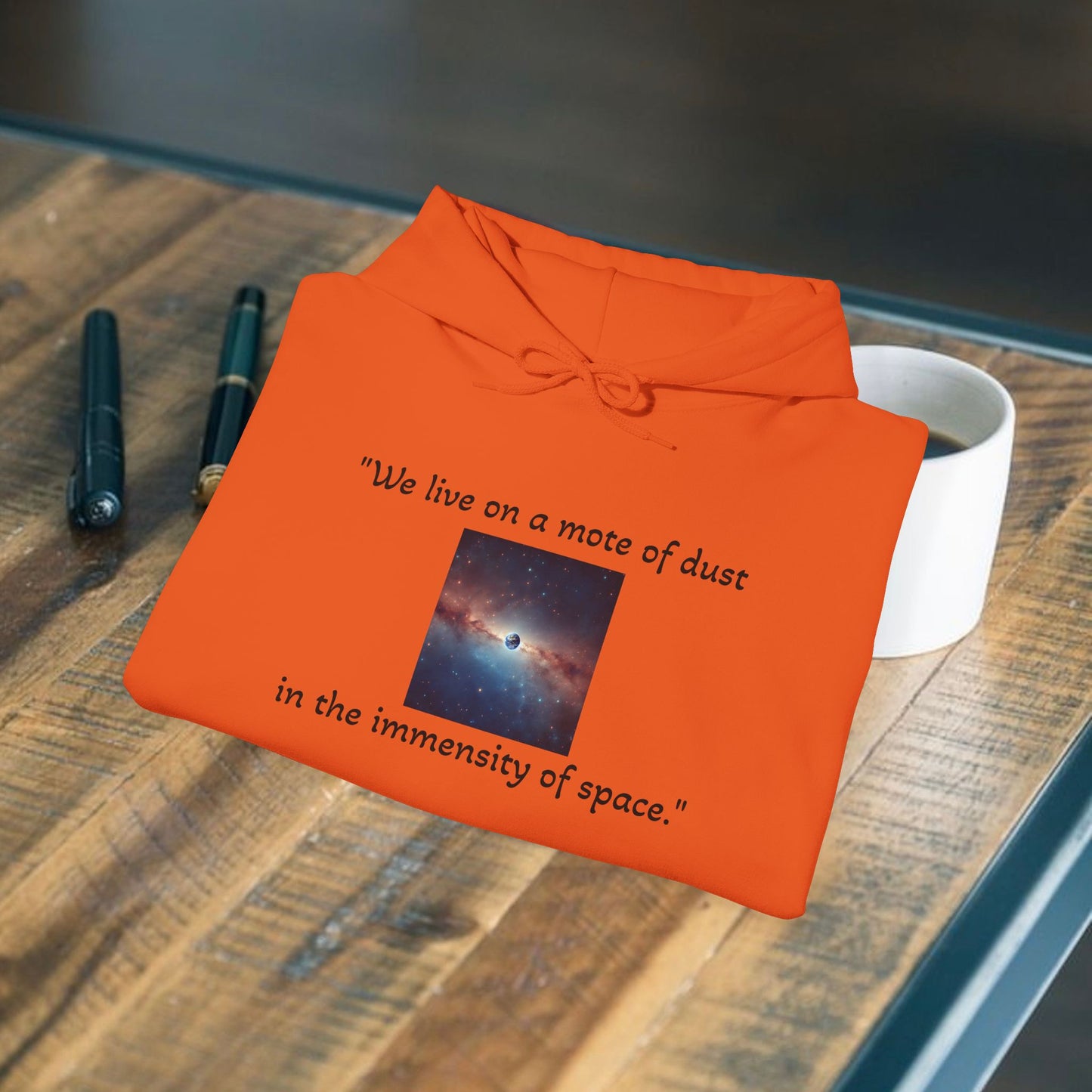 Carl Sagan,"a mote of dust.." Unisex Heavy Blend™ Hooded Sweatshirt
