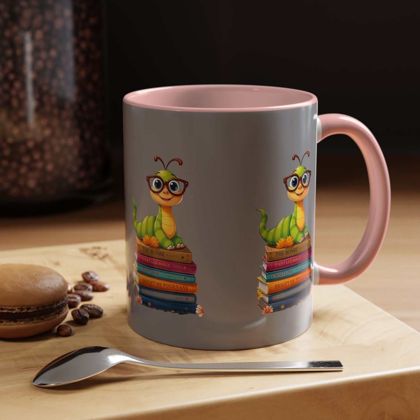 Bookworm With Color Lining Mug (11, 15oz)