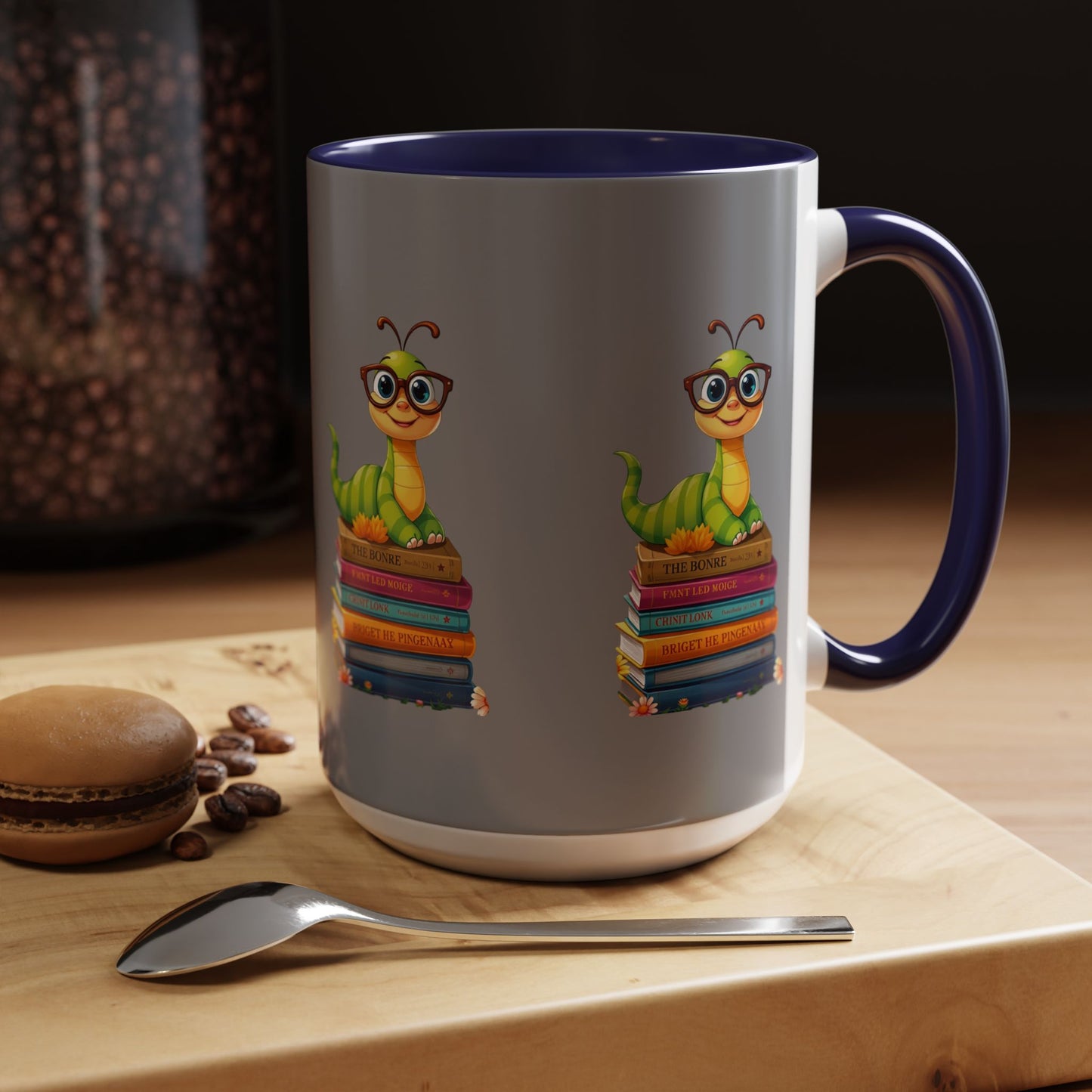 Bookworm With Color Lining Mug (11, 15oz)