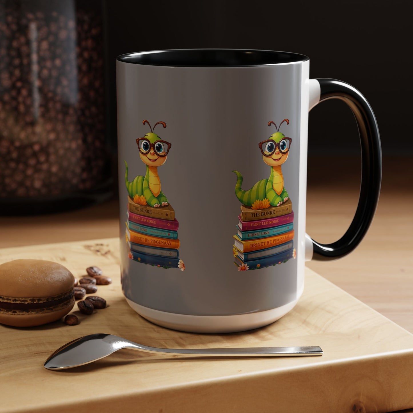Bookworm With Color Lining Mug (11, 15oz)