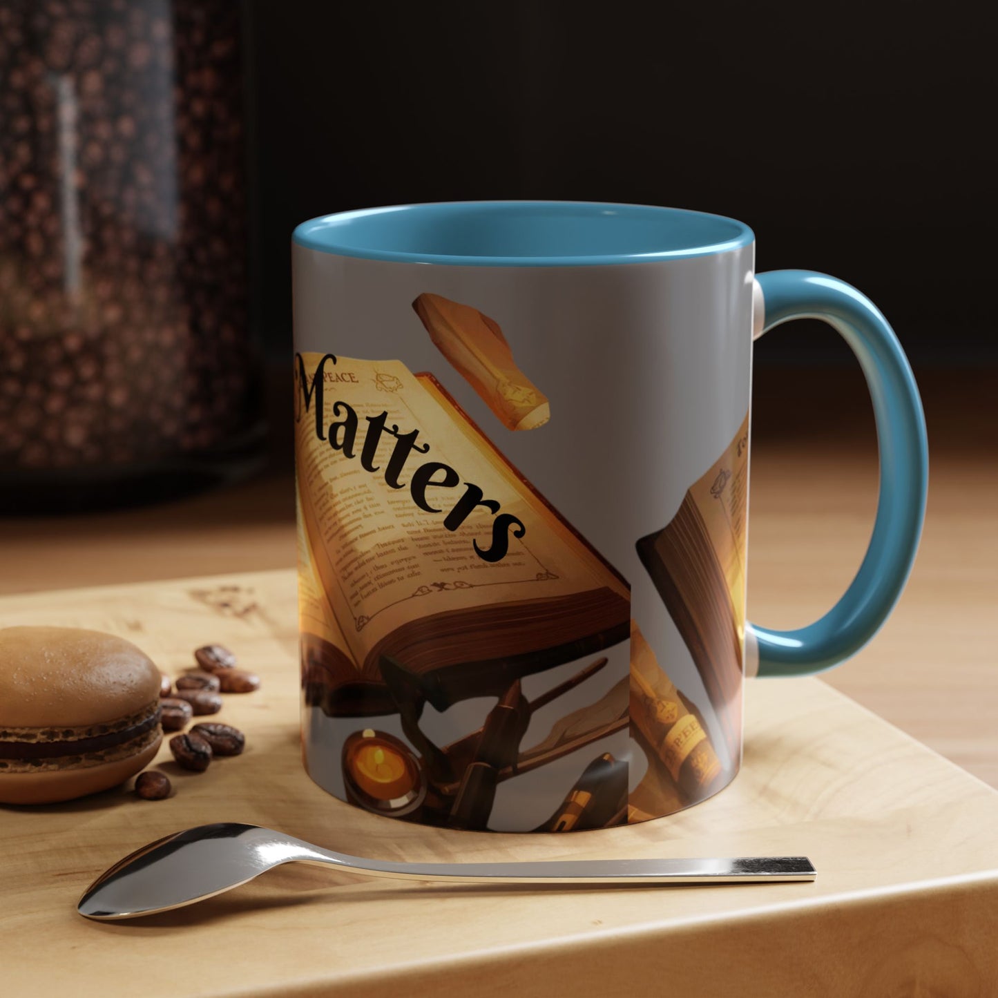 Open Book Reading Matters Color Lining  Mug (11, 15oz)