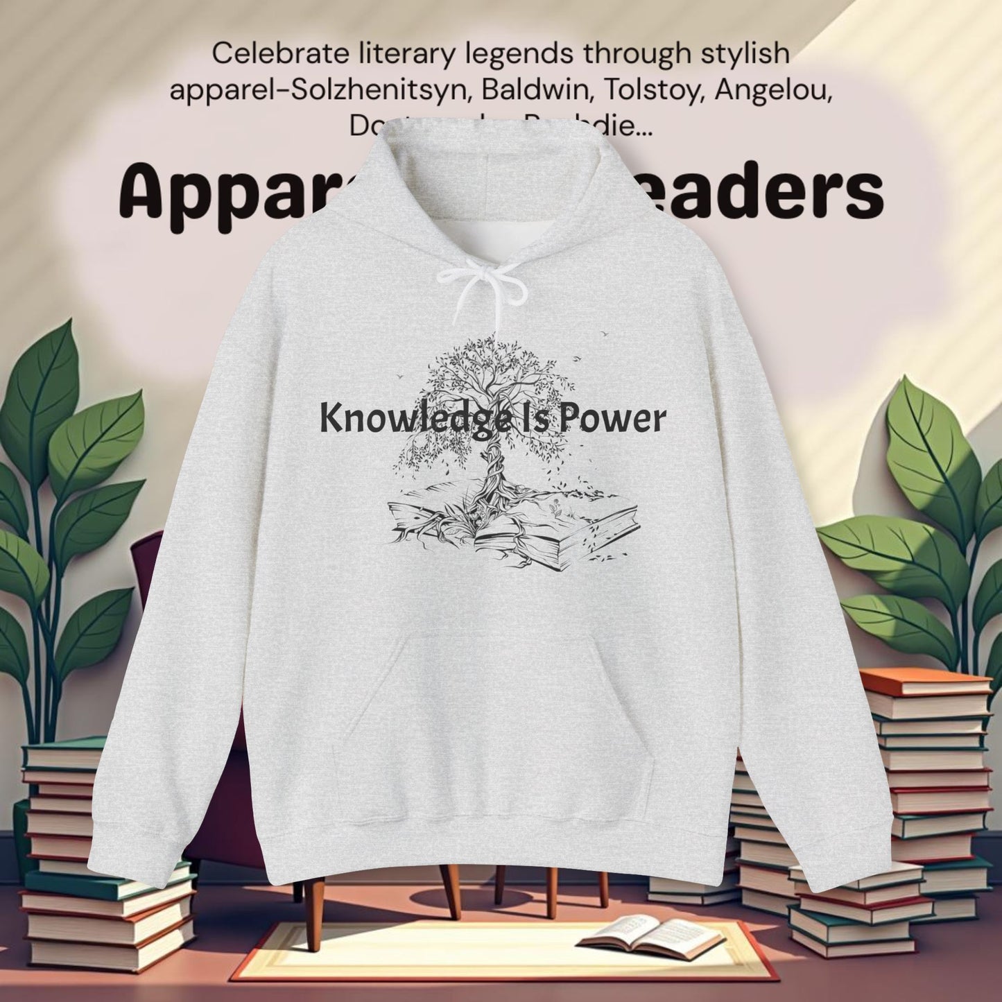 "Knowledge Is Power".Unisex Heavy Blend™ Hooded Sweatshirt