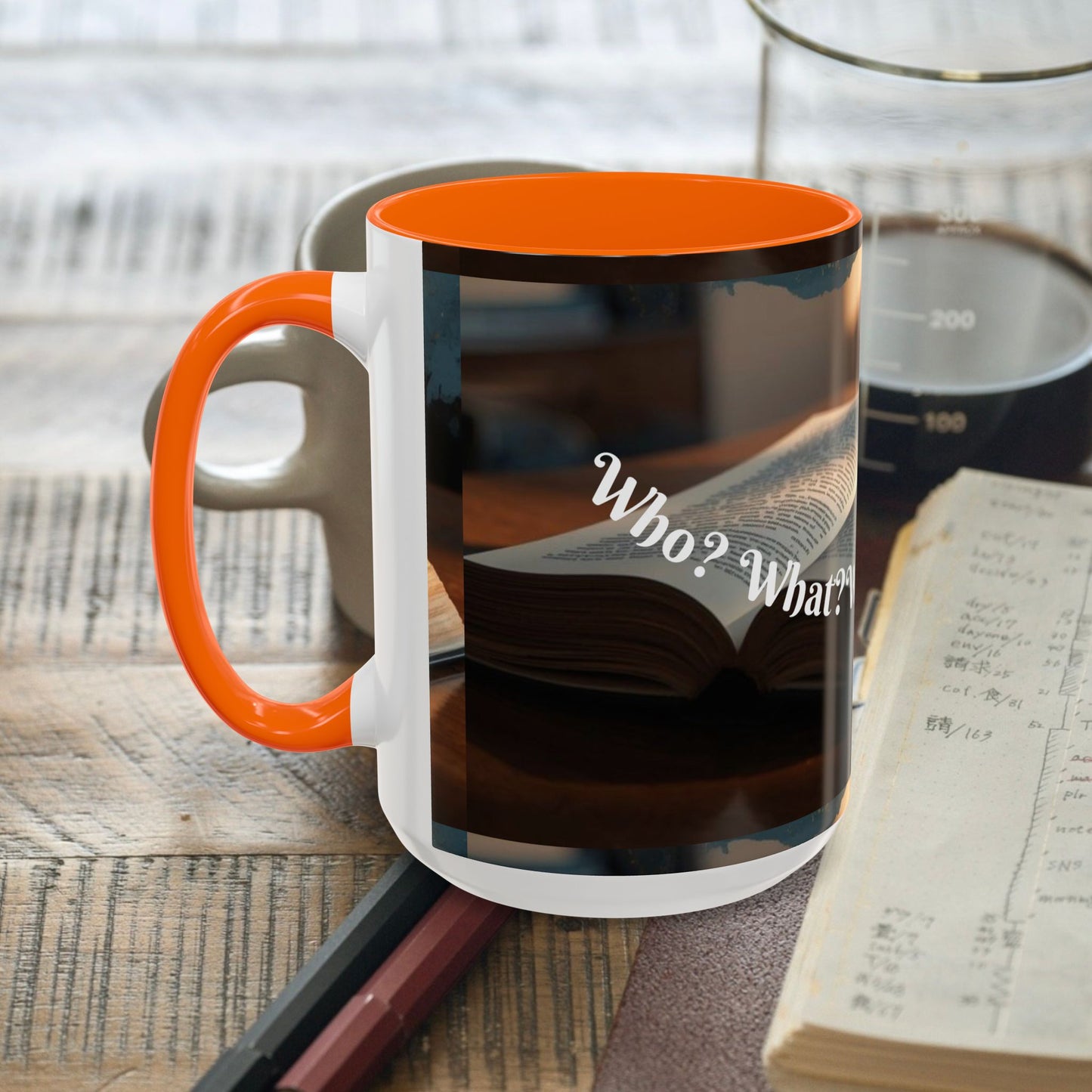 Who? What? When? Where? Why? Color Lining  Mug (11, 15oz)