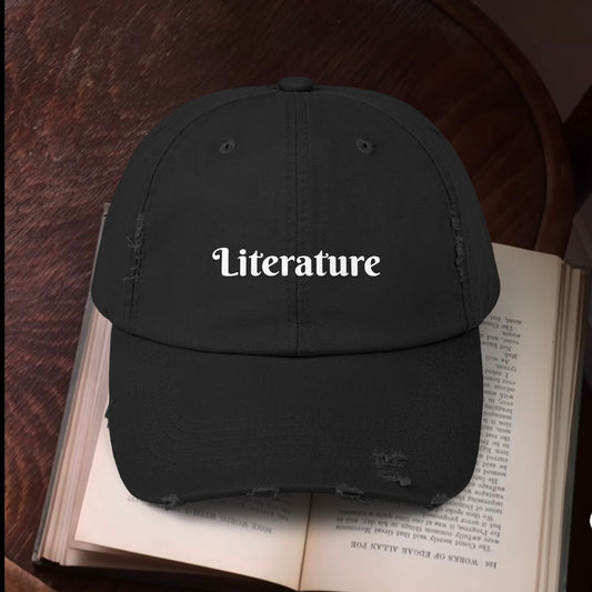 Literature Unisex Distressed Cap