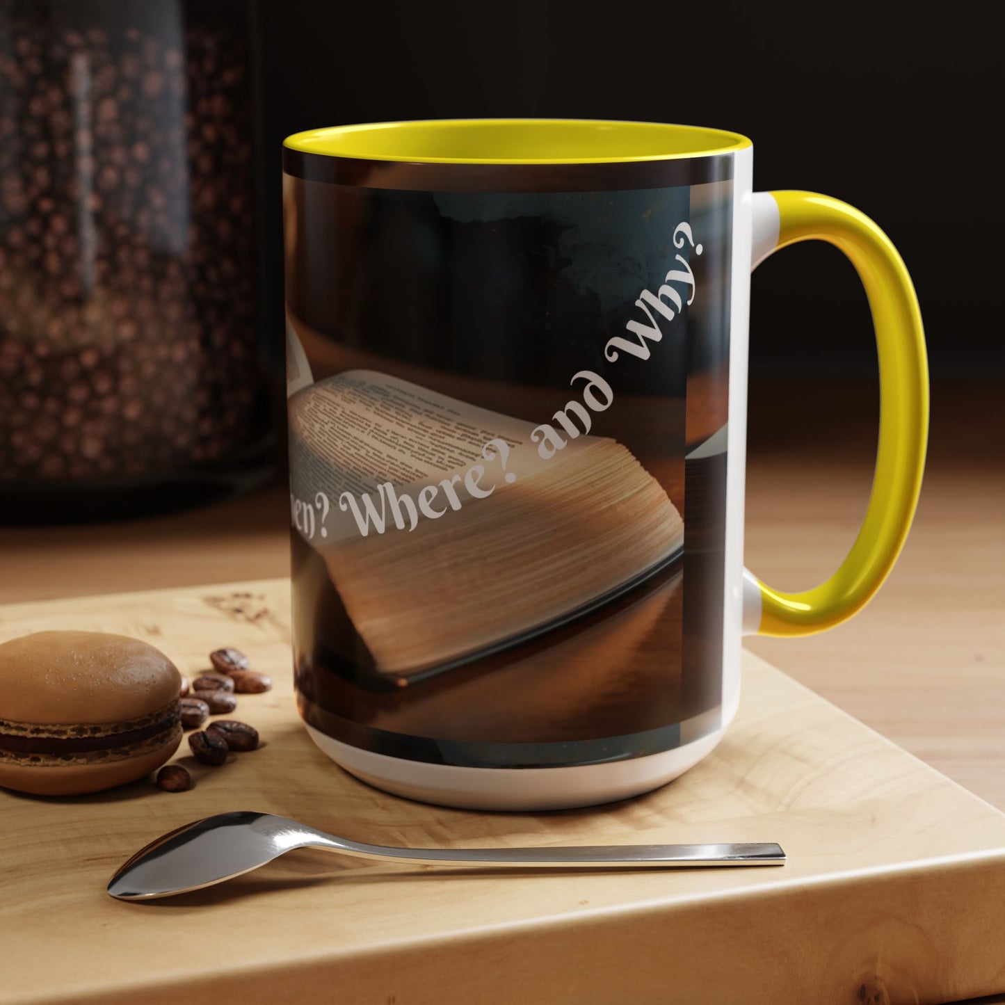 Who? What? When? Where? Why? Color Lining  Mug (11, 15oz)