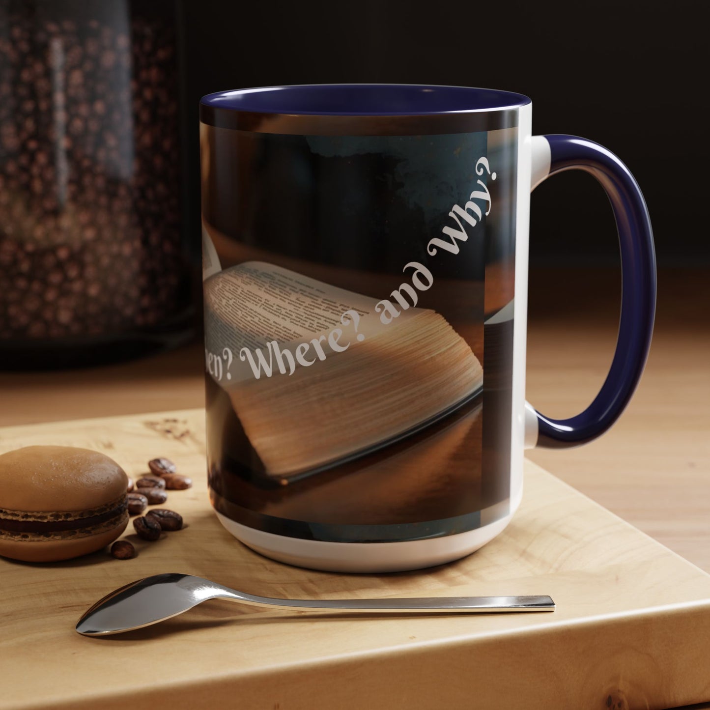 Who? What? When? Where? Why? Color Lining  Mug (11, 15oz)