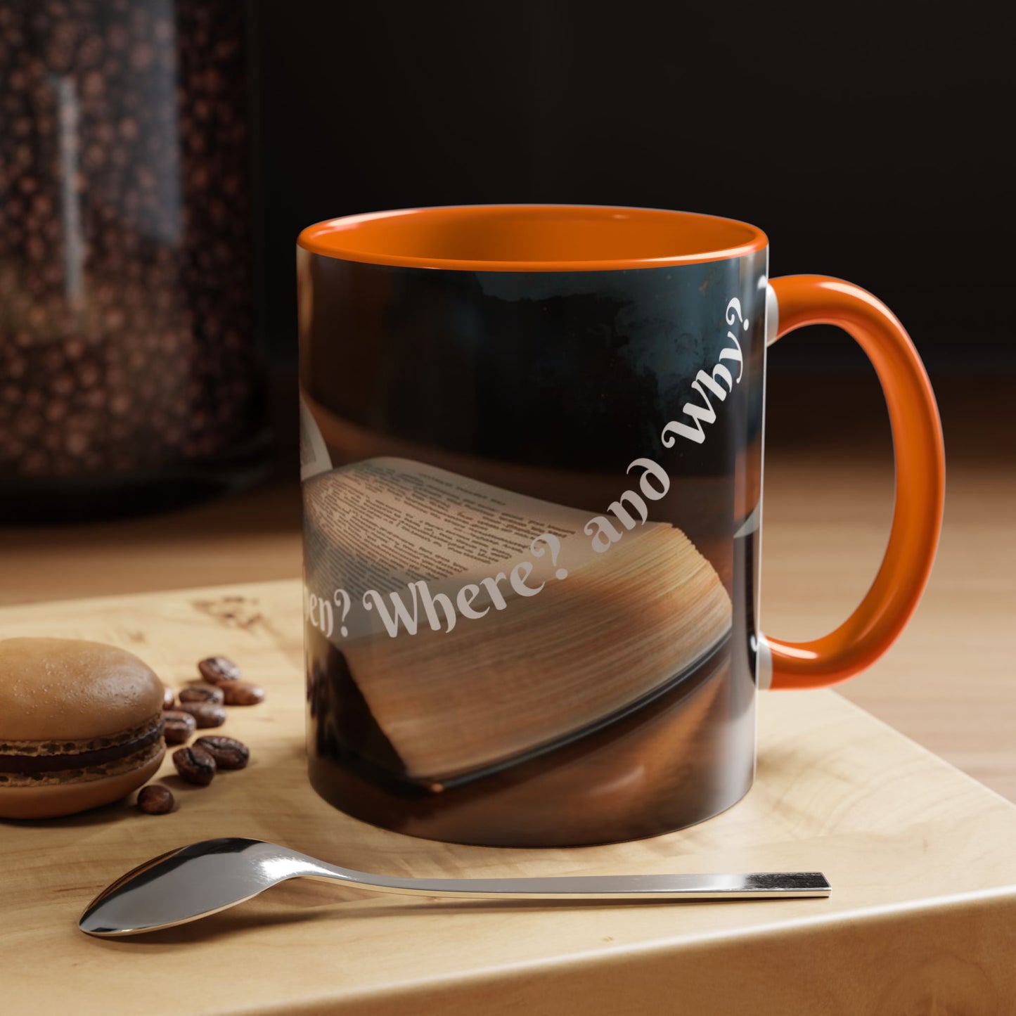 Who? What? When? Where? Why? Color Lining  Mug (11, 15oz)