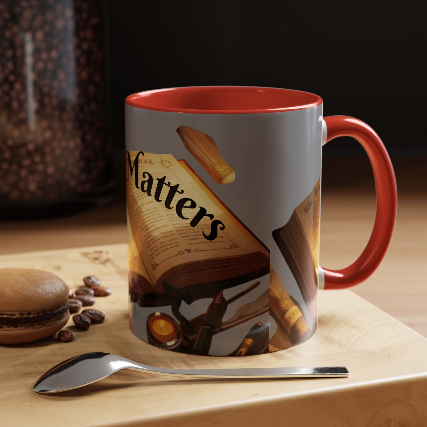 Open Book Reading Matters Color Lining  Mug (11, 15oz)