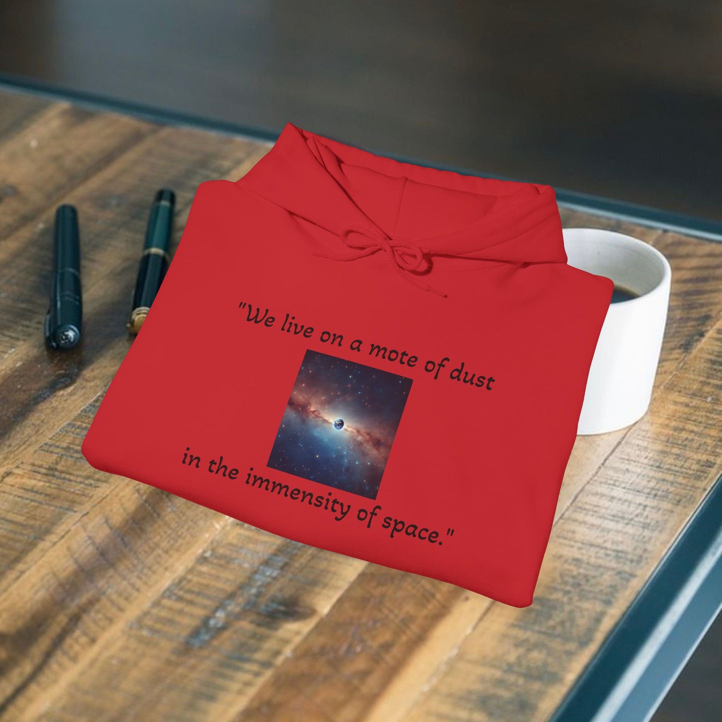 Carl Sagan,"a mote of dust.." Unisex Heavy Blend™ Hooded Sweatshirt