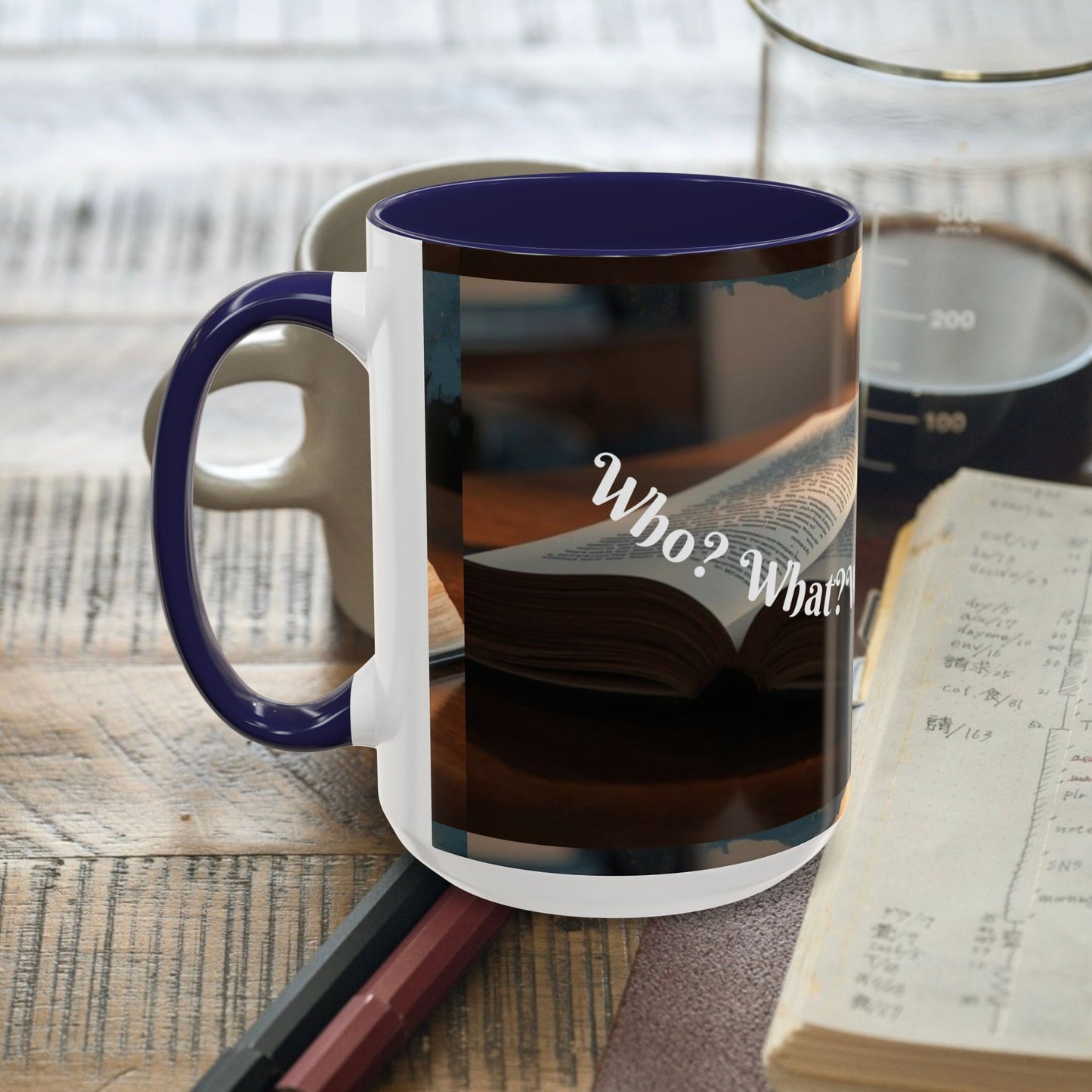 Who? What? When? Where? Why? Color Lining  Mug (11, 15oz)