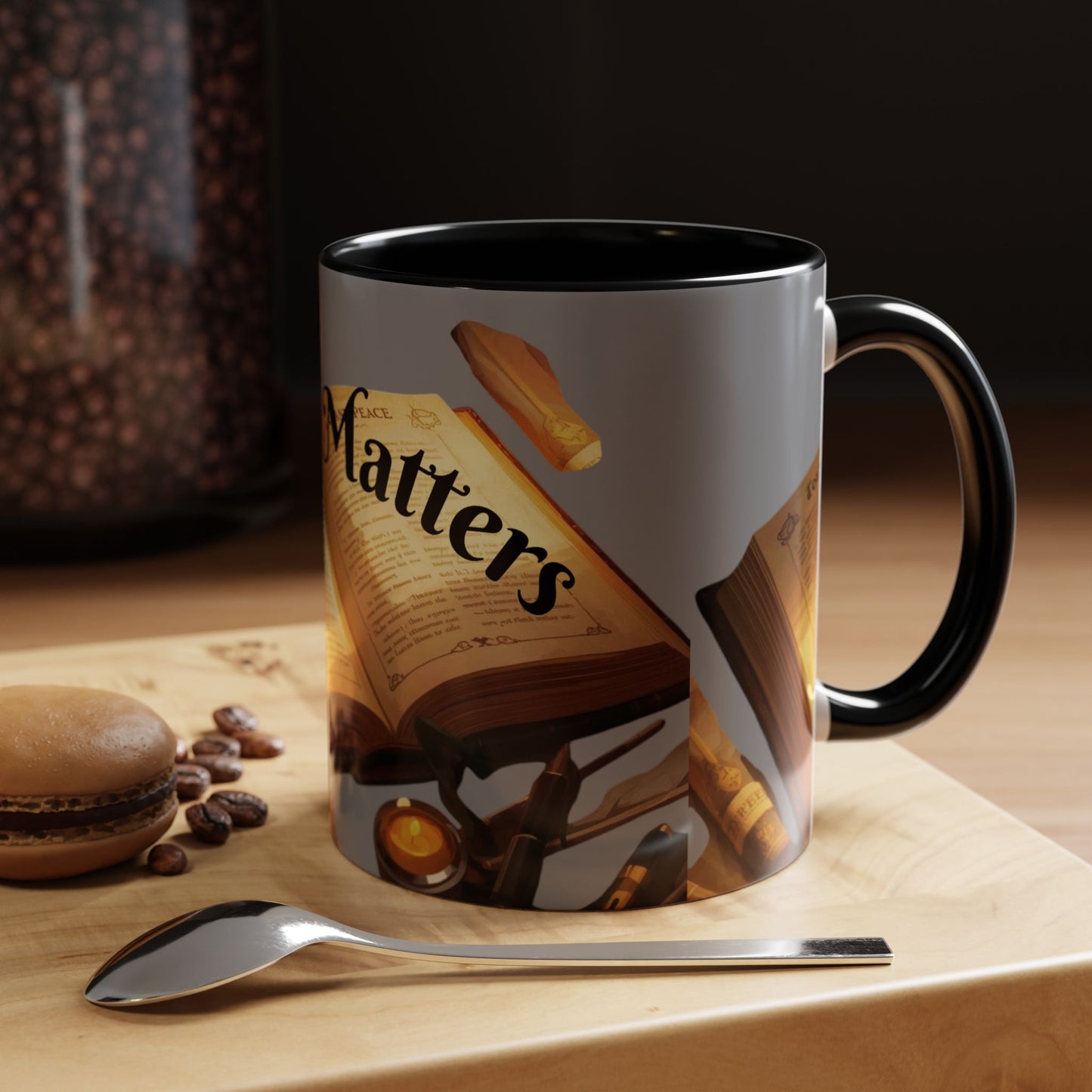 Open Book Reading Matters Color Lining  Mug (11, 15oz)