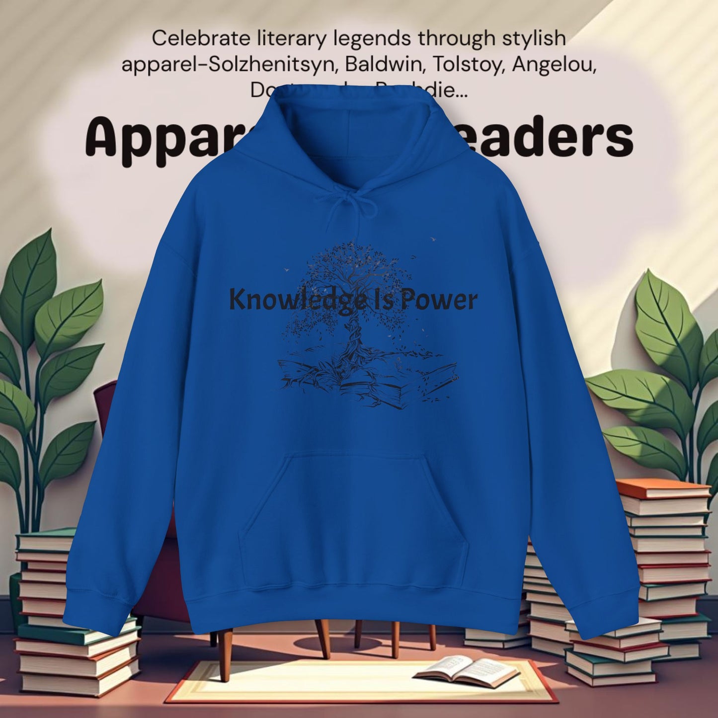 "Knowledge Is Power".Unisex Heavy Blend™ Hooded Sweatshirt
