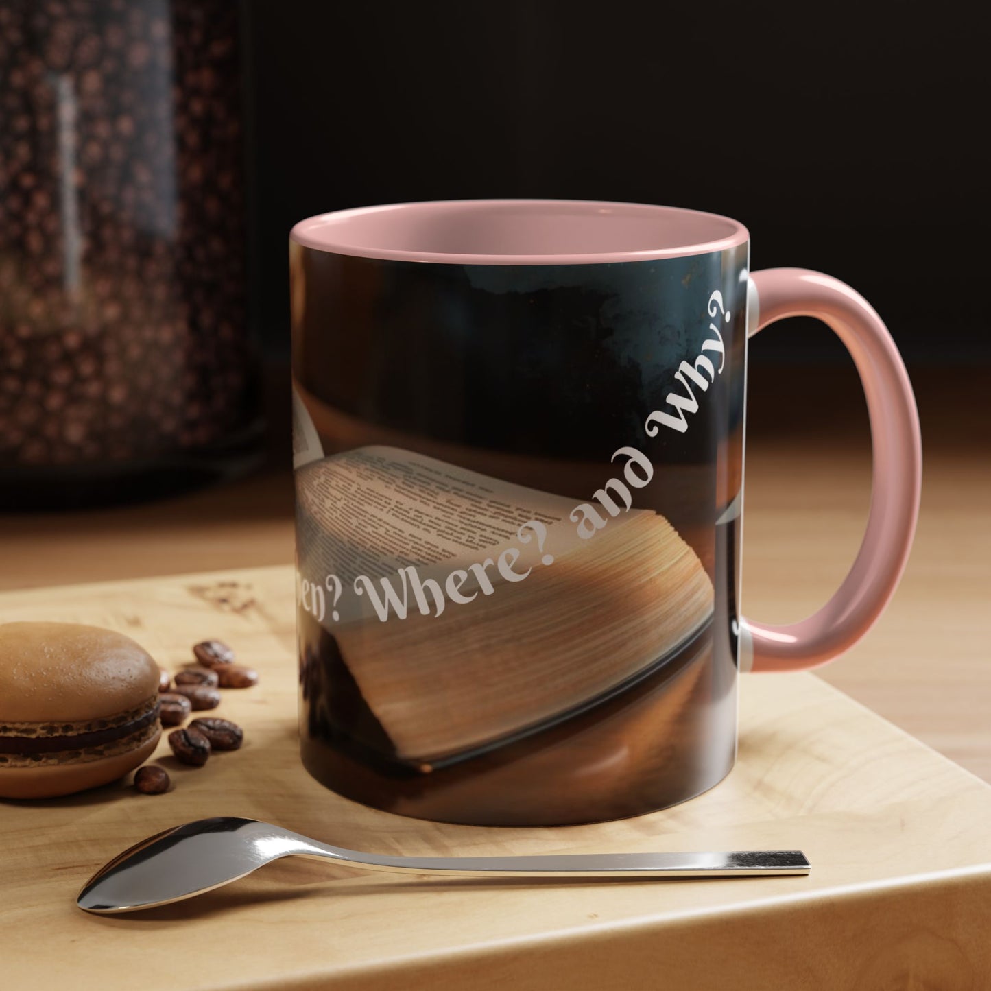 Who? What? When? Where? Why? Color Lining  Mug (11, 15oz)