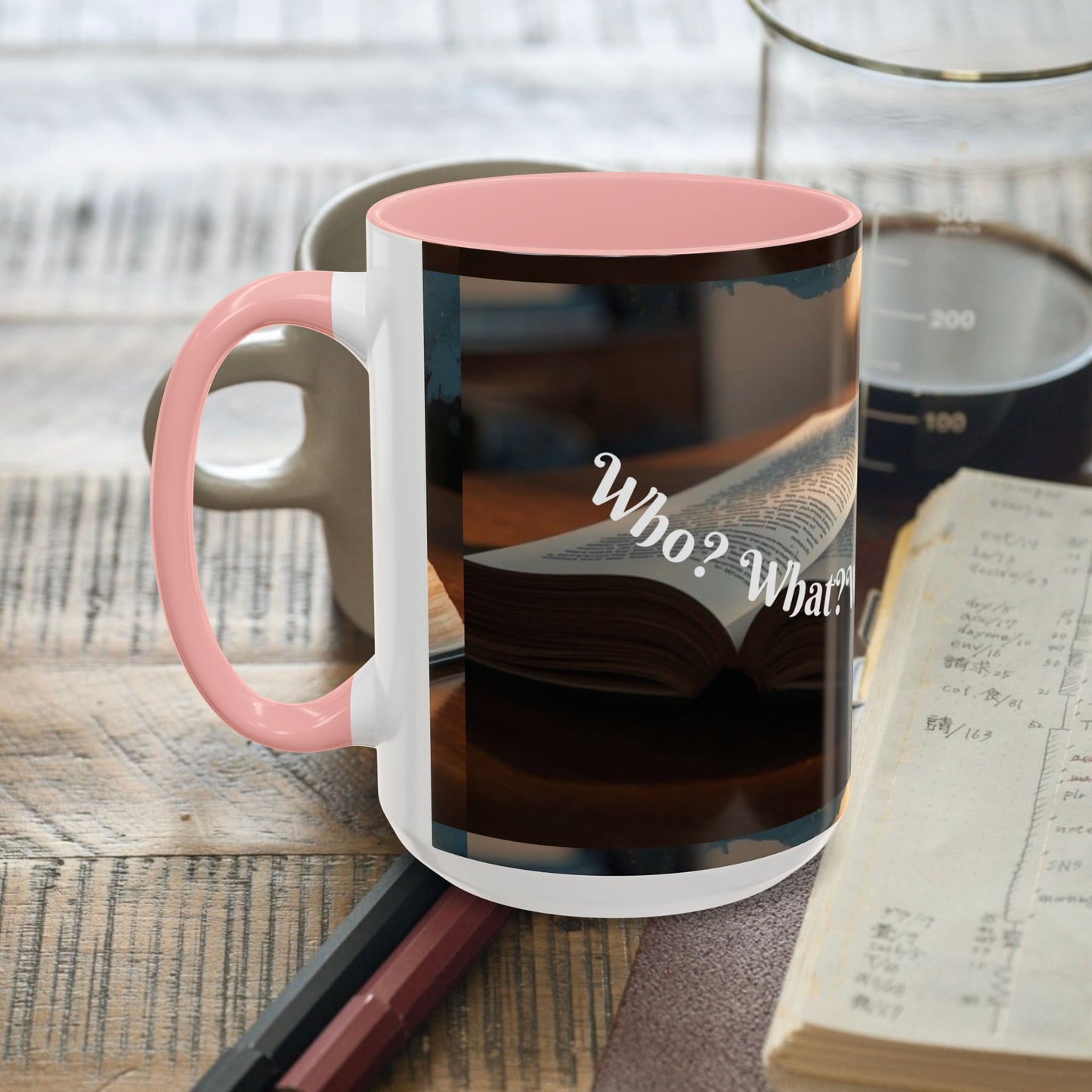 Who? What? When? Where? Why? Color Lining  Mug (11, 15oz)