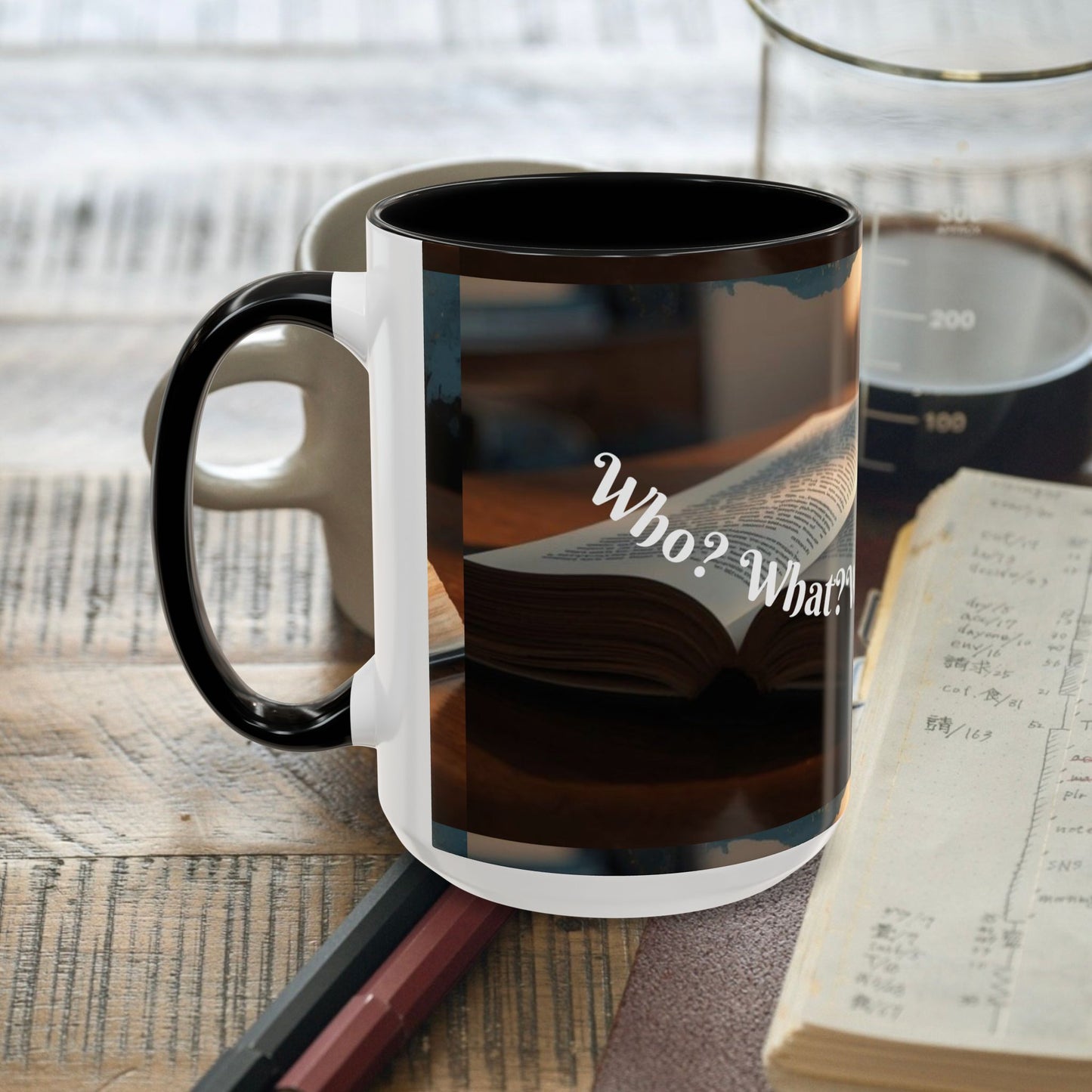 Who? What? When? Where? Why? Color Lining  Mug (11, 15oz)