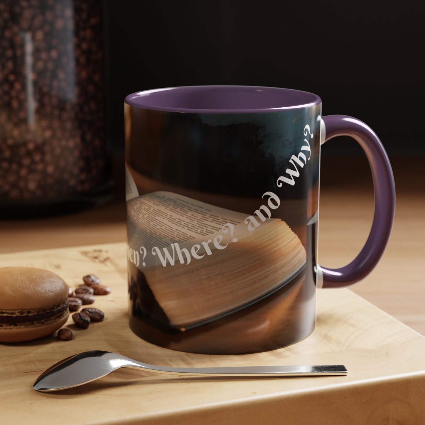 Who? What? When? Where? Why? Color Lining  Mug (11, 15oz)