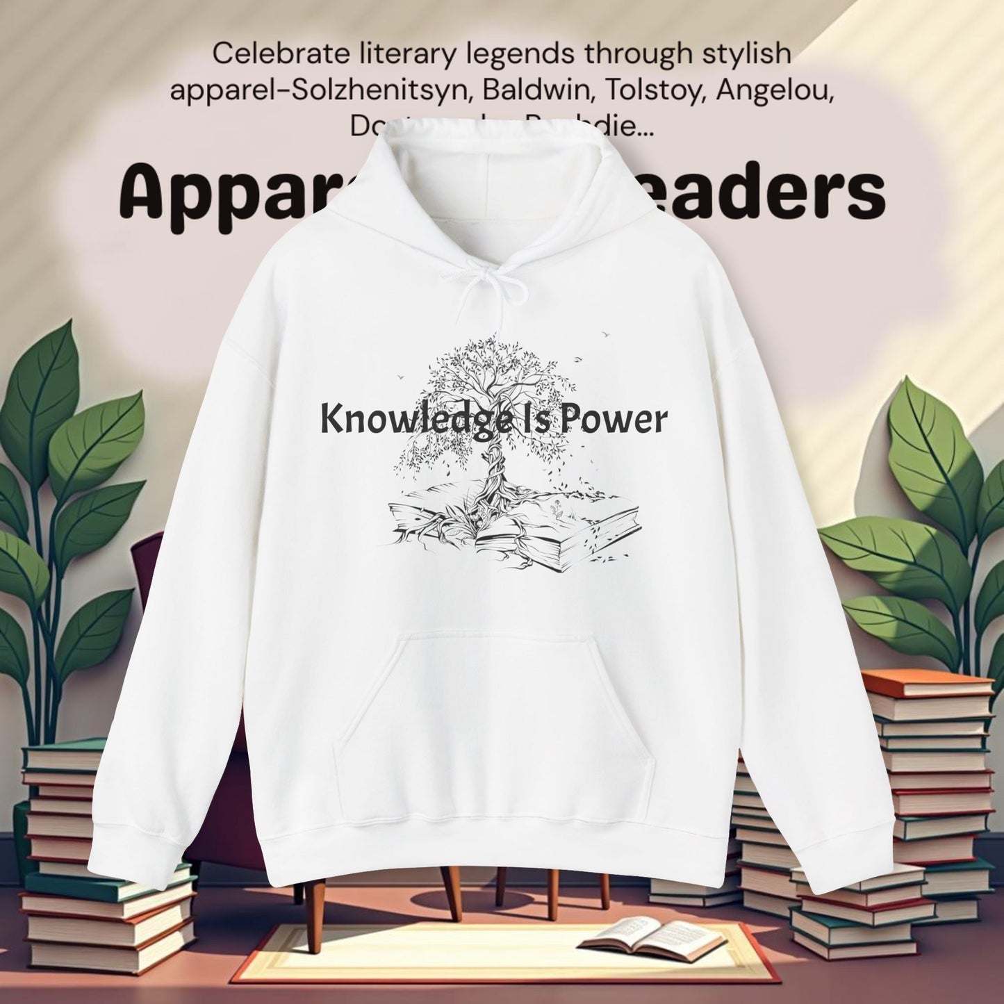 "Knowledge Is Power".Unisex Heavy Blend™ Hooded Sweatshirt