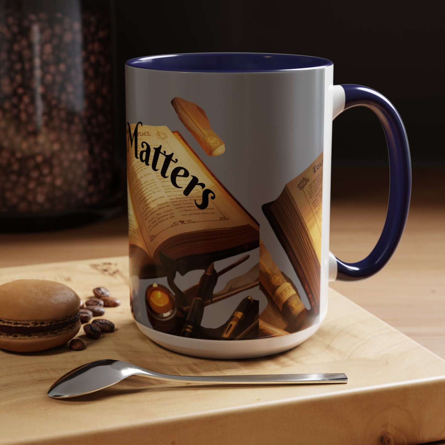 Open Book Reading Matters Color Lining  Mug (11, 15oz)