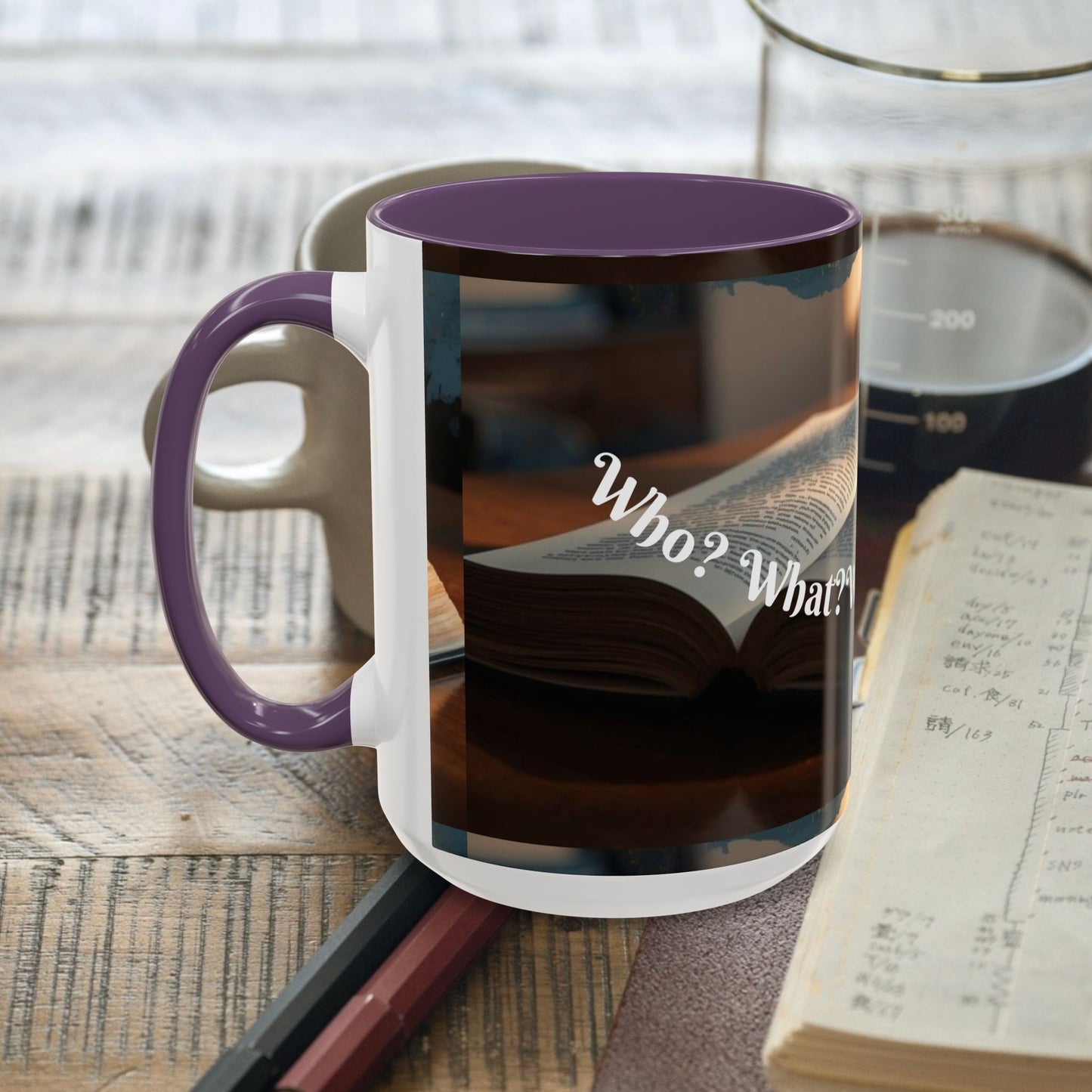 Who? What? When? Where? Why? Color Lining  Mug (11, 15oz)