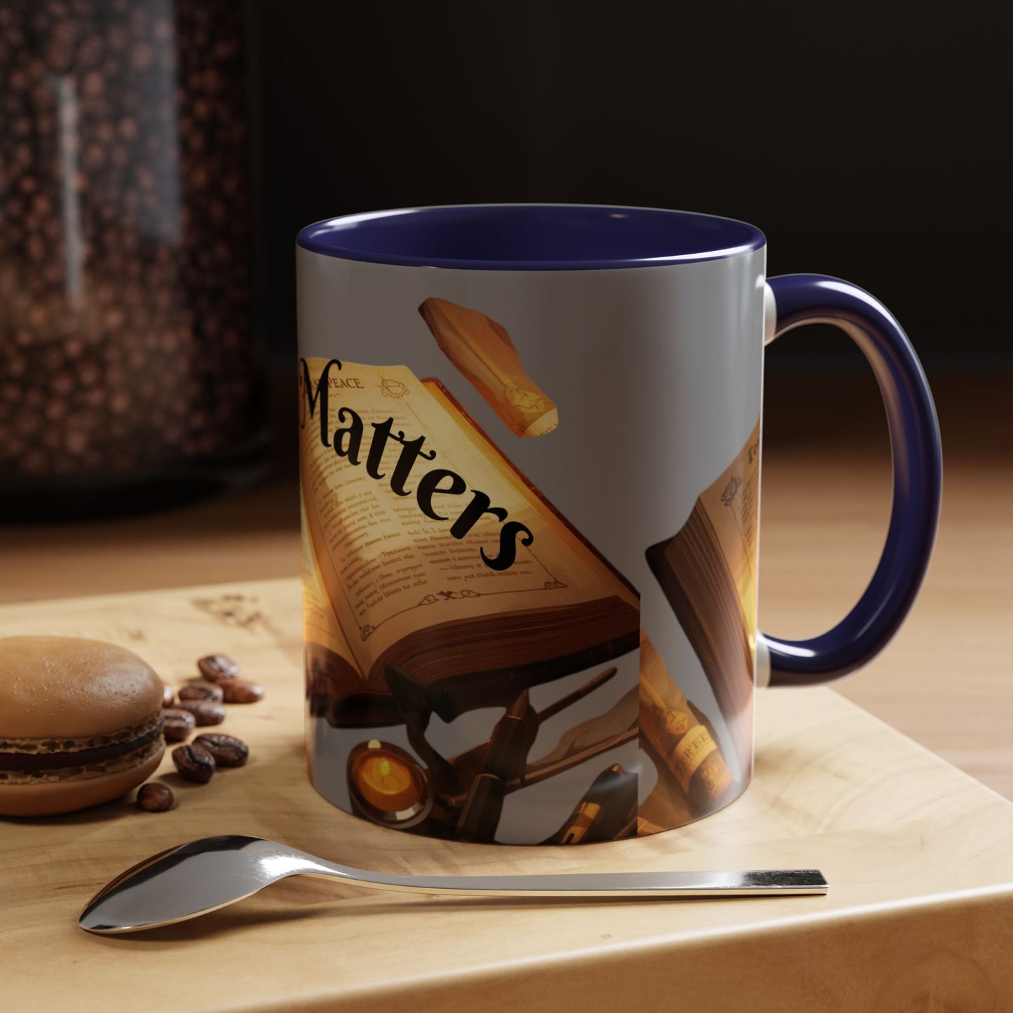 Open Book Reading Matters Color Lining  Mug (11, 15oz)